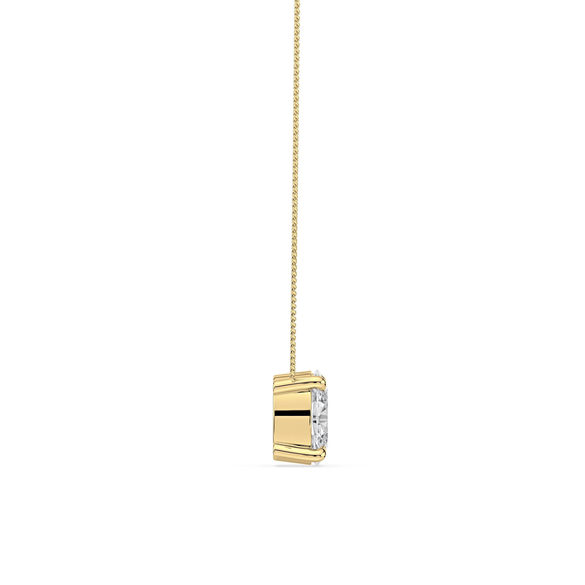 4-CLAW OVAL DIAMOND PENDANT/NECKLACE in 18ct Yellow Gold