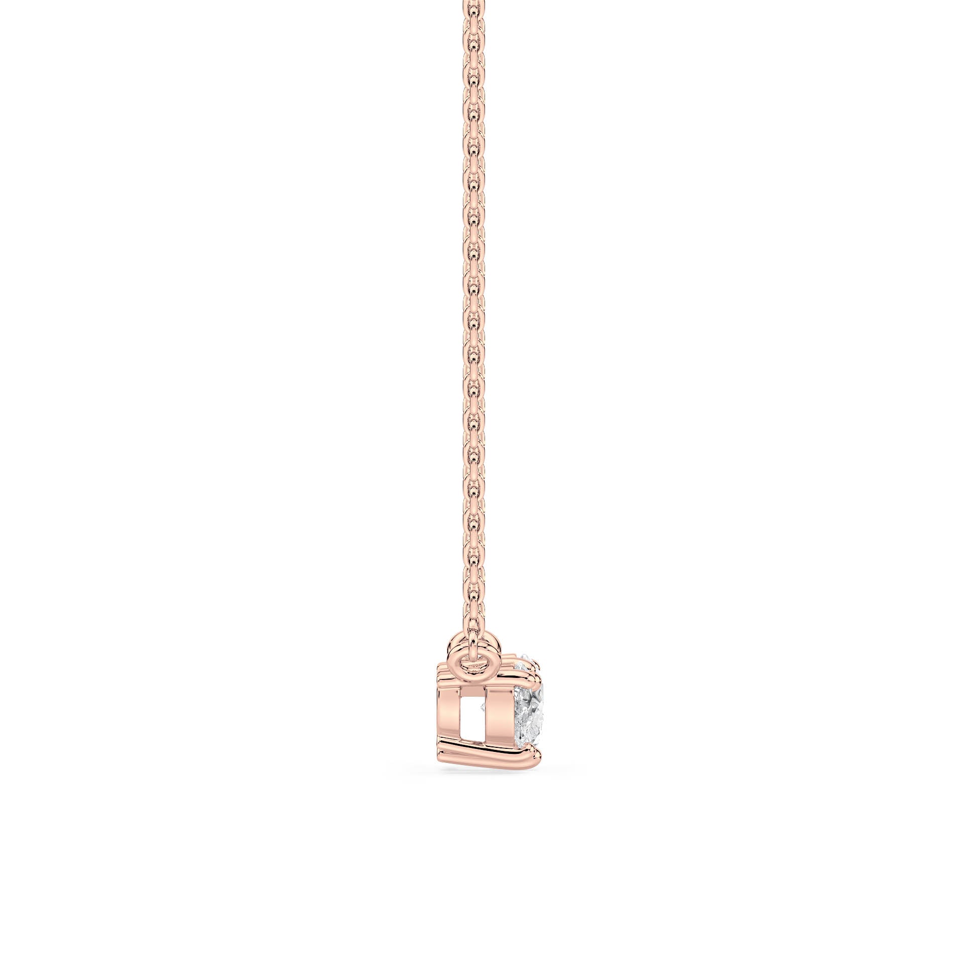 3-CLAW TOI ET MOI PEAR DIAMOND PENDANT/NECKLACE in 18ct Rose Gold