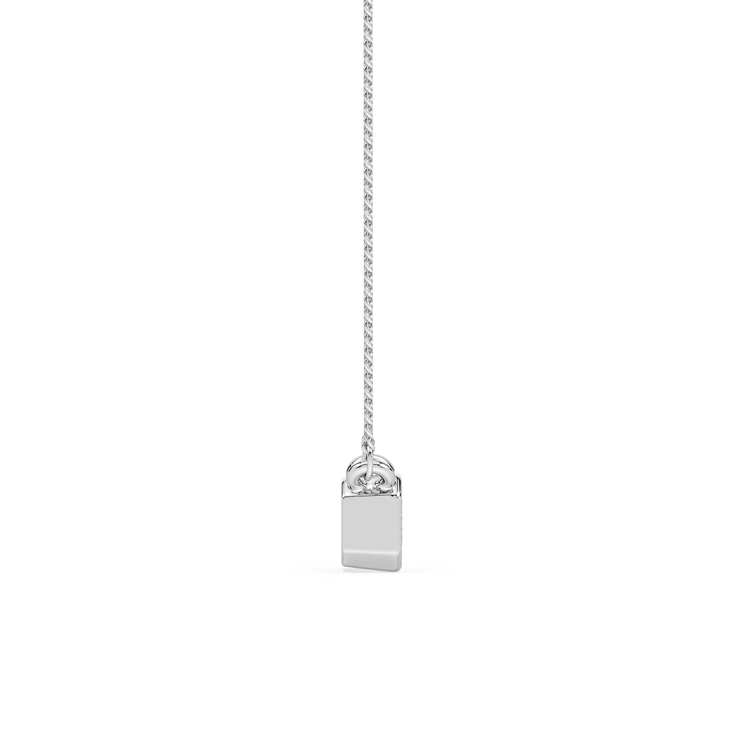 BEZEL-SET EMERALD CUT DIAMOND PENDANT/NECKLACE in 18ct White Gold