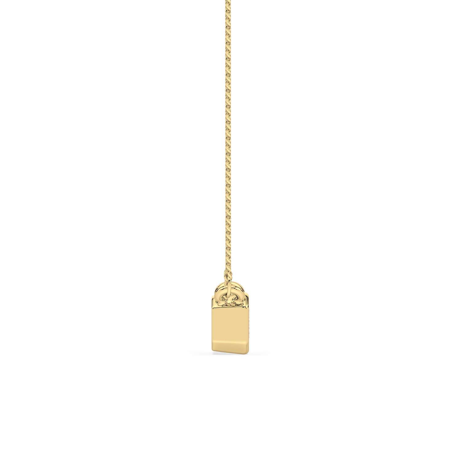 BEZEL-SET EMERALD CUT DIAMOND PENDANT/NECKLACE in 18ct Yellow Gold