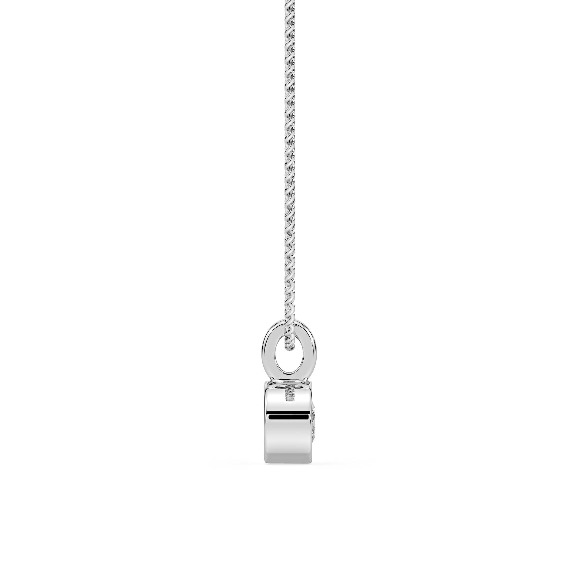 BEZEL-SET ROUND DIAMOND PENDANT/NECKLACE in 9ct White Gold