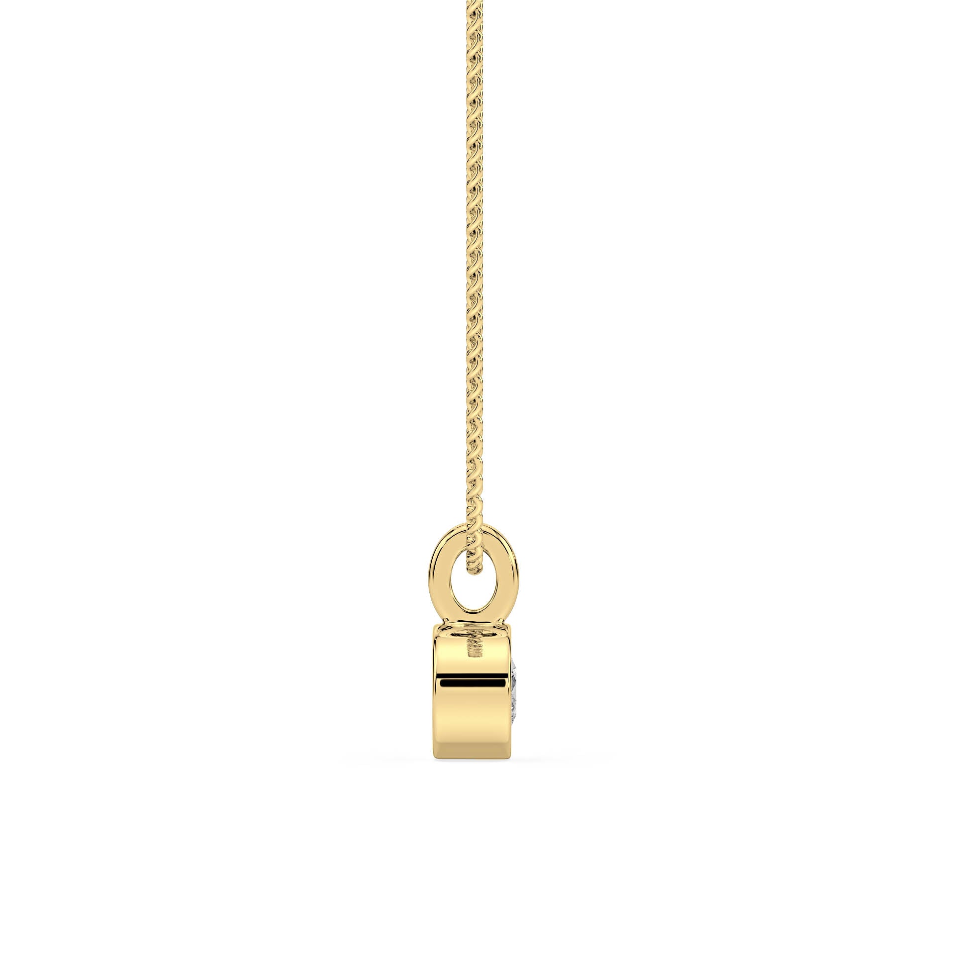 BEZEL-SET ROUND DIAMOND PENDANT/NECKLACE in 9ct Yellow Gold