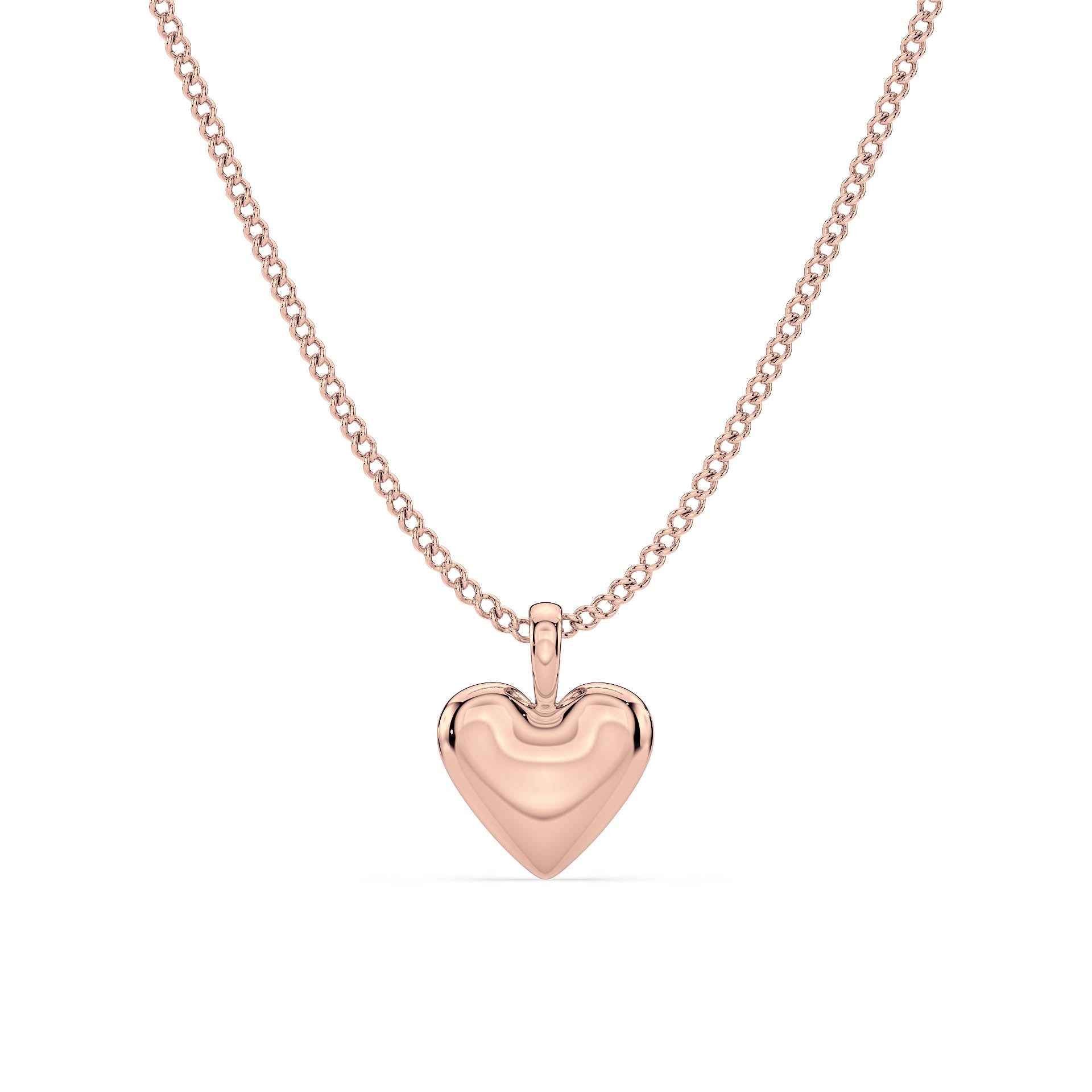 GOLD HEART PENDANT/NECKLACE in 9ct Rose Gold