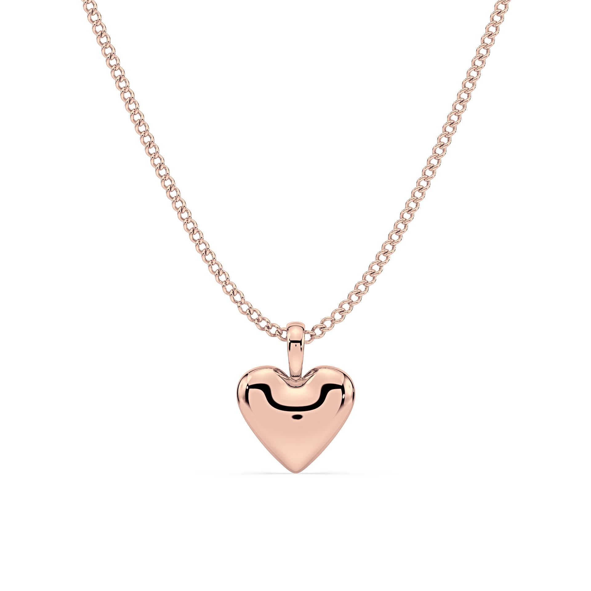 GOLD HEART PENDANT/NECKLACE in 9ct Rose Gold