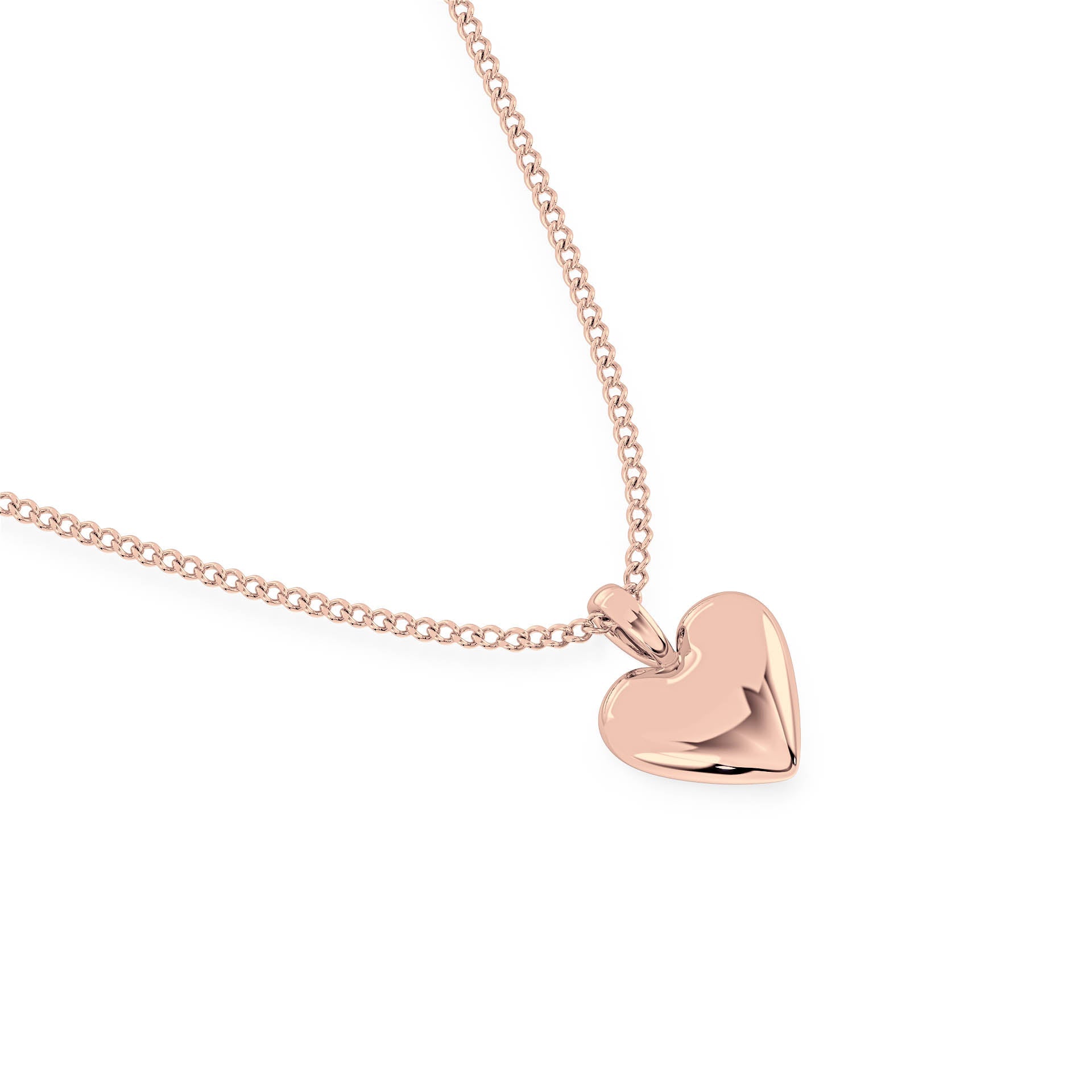 GOLD HEART PENDANT/NECKLACE in 9ct Rose Gold