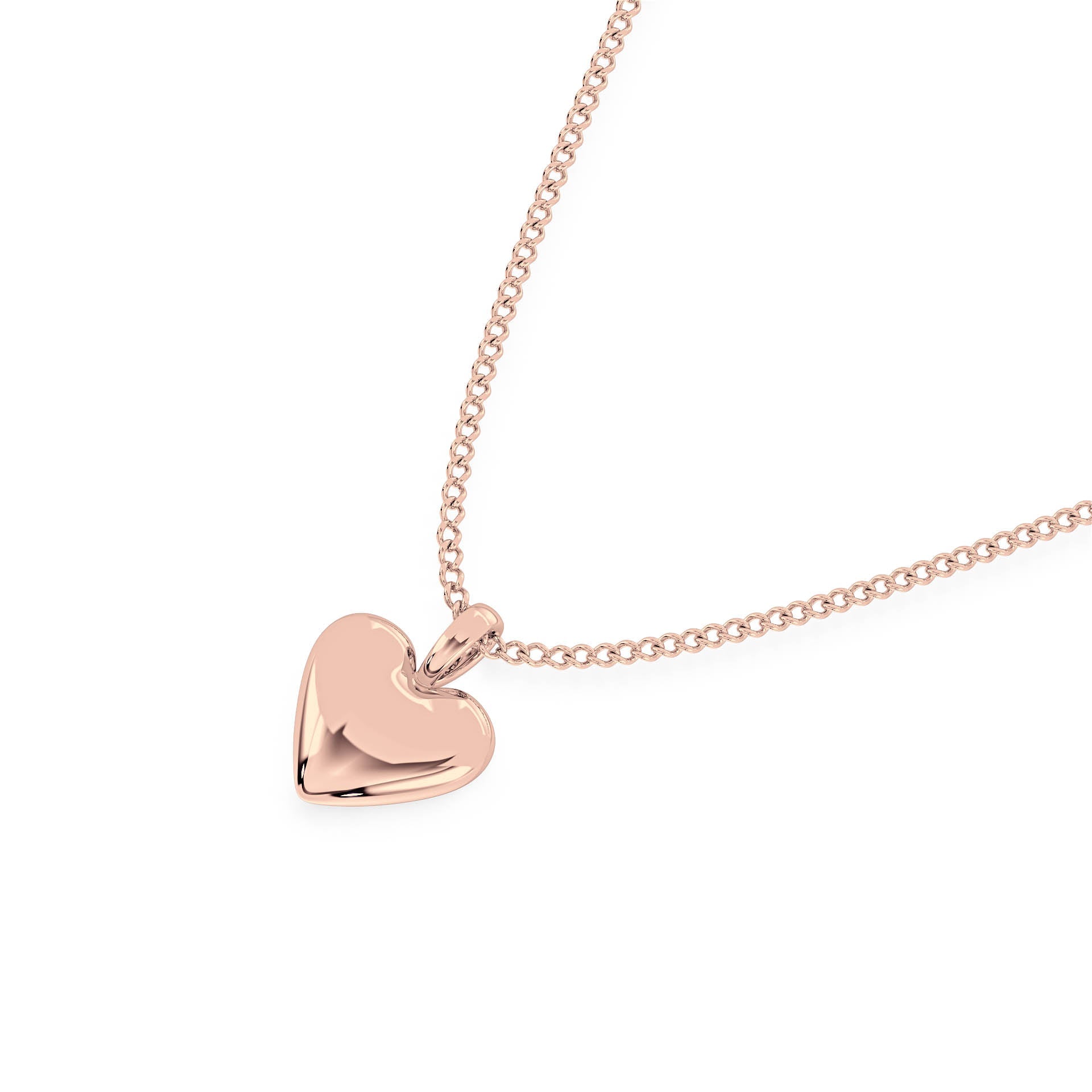 GOLD HEART PENDANT/NECKLACE in 9ct Rose Gold