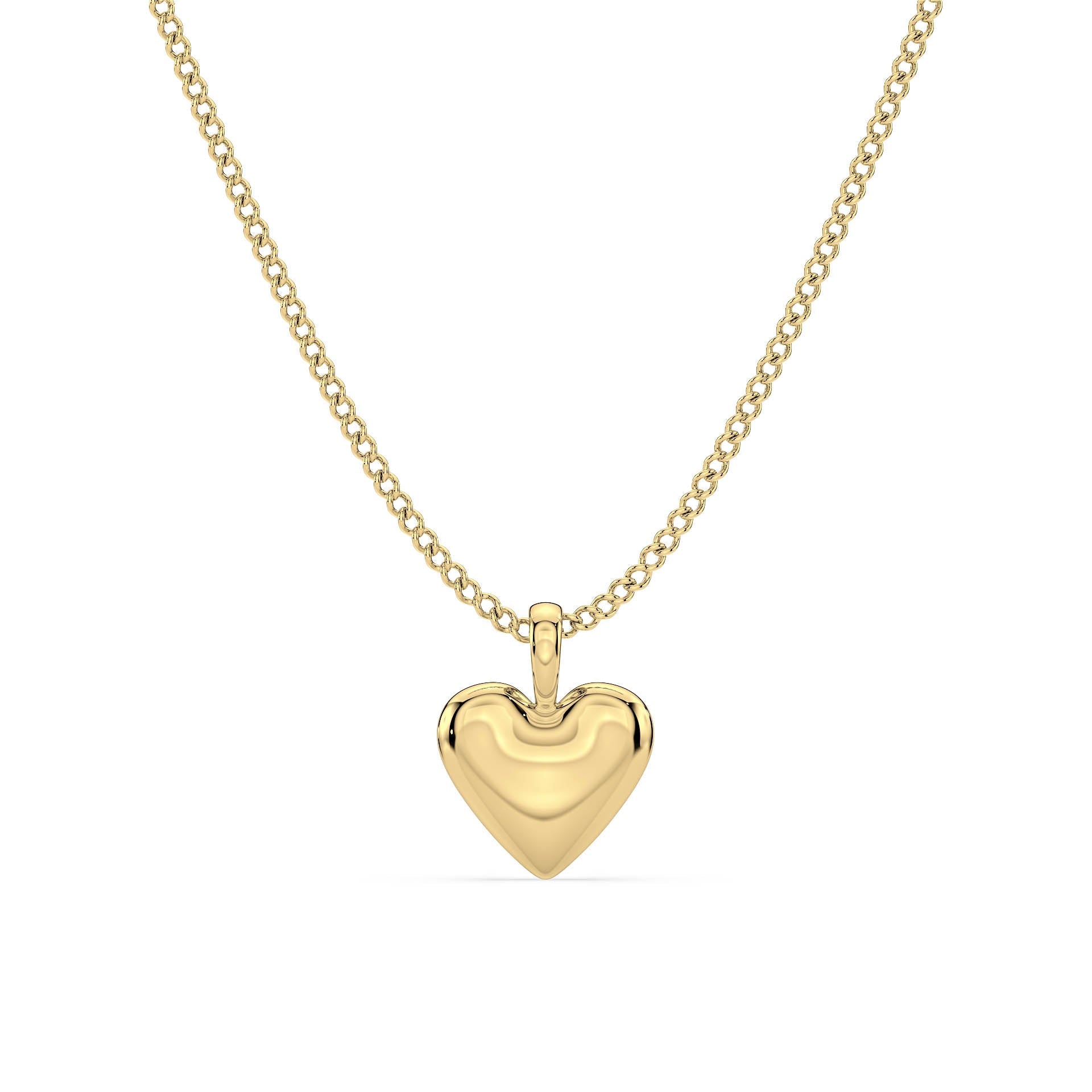 GOLD HEART PENDANT/NECKLACE in 9ct Yellow Gold