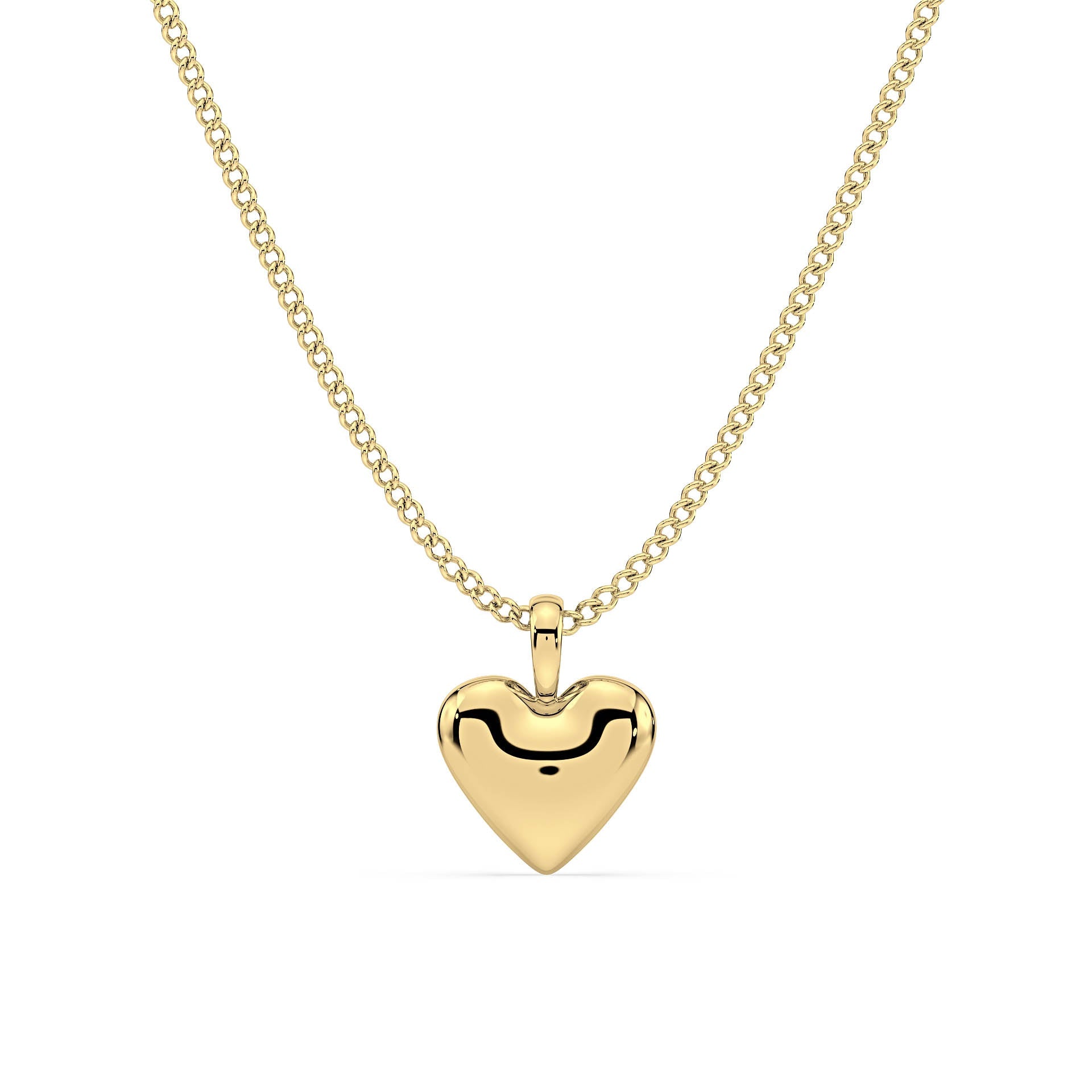 GOLD HEART PENDANT/NECKLACE in 9ct Yellow Gold