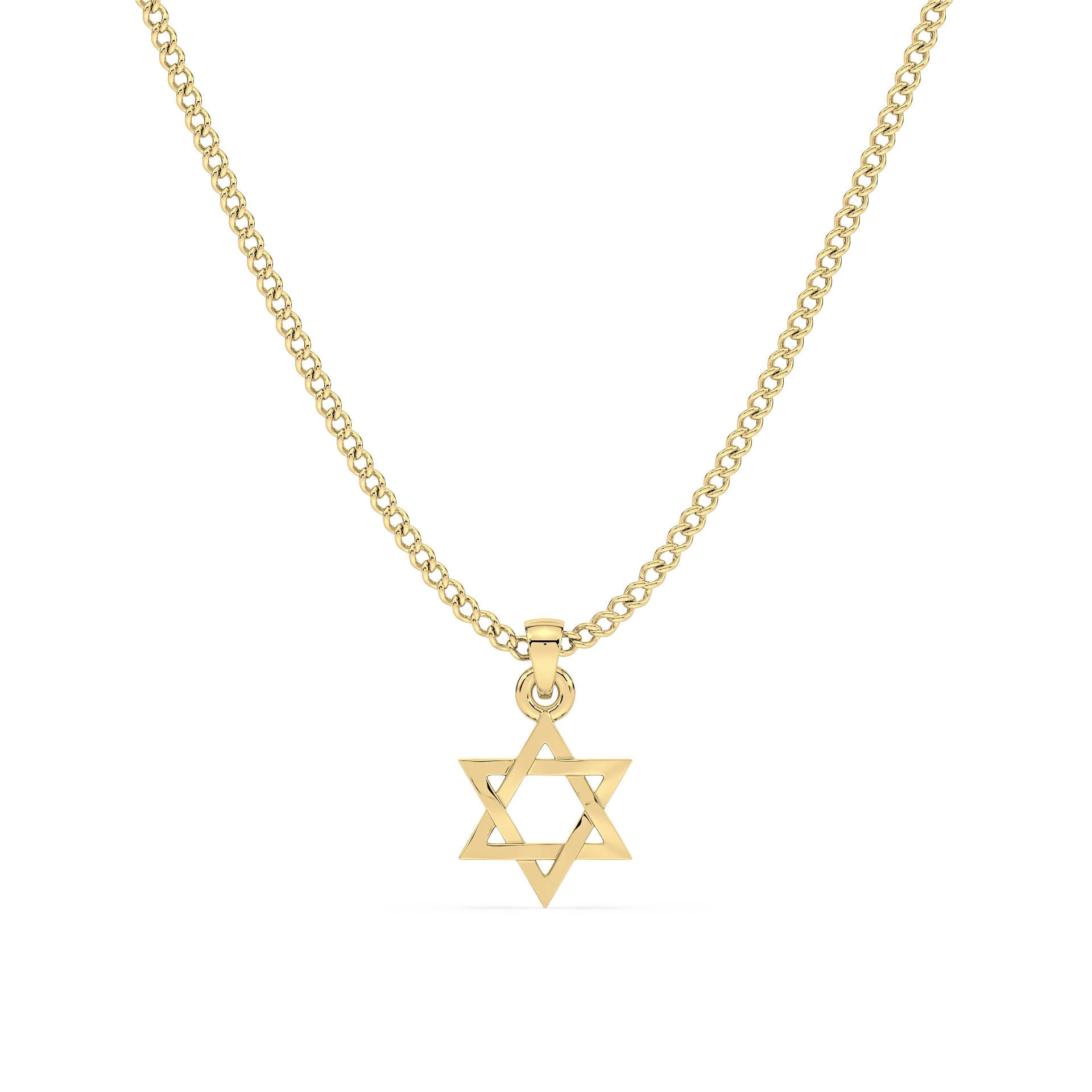 SOLID GOLD STAR OF DAVID PENDANT/NECKLACE in 9ct Yellow Gold