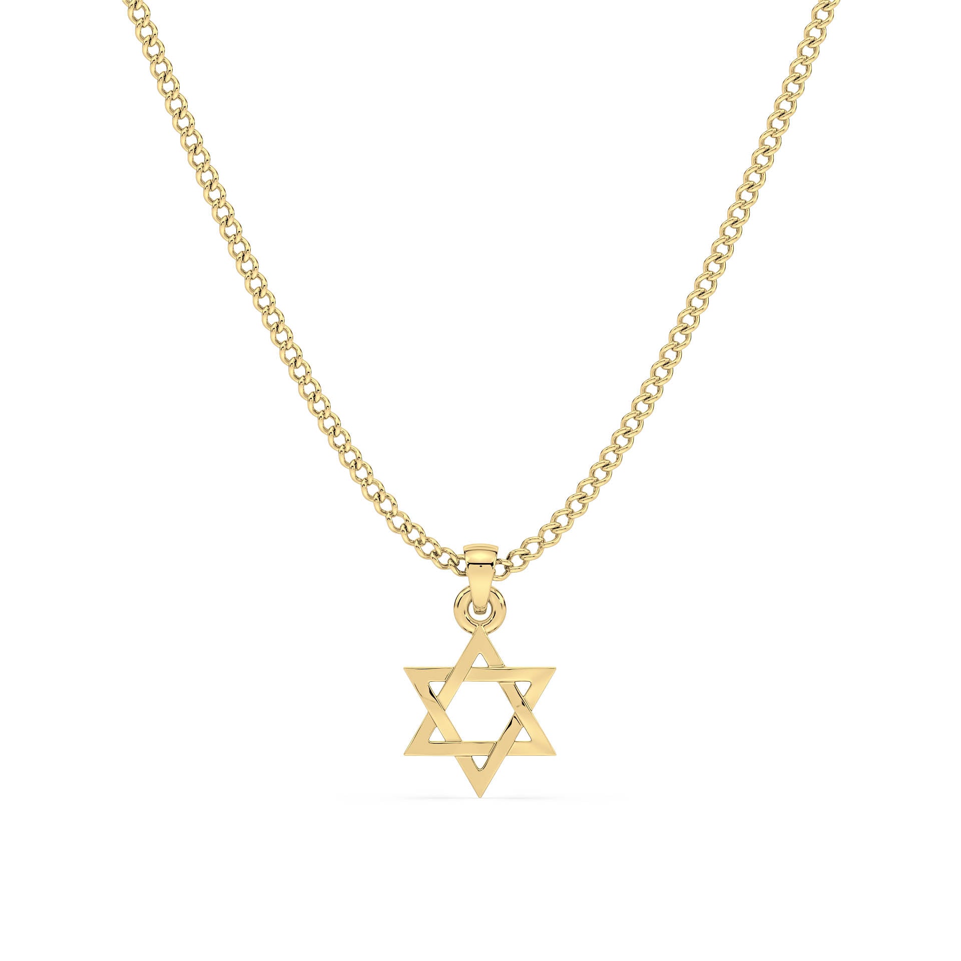 SOLID GOLD STAR OF DAVID PENDANT/NECKLACE in 9ct Yellow Gold