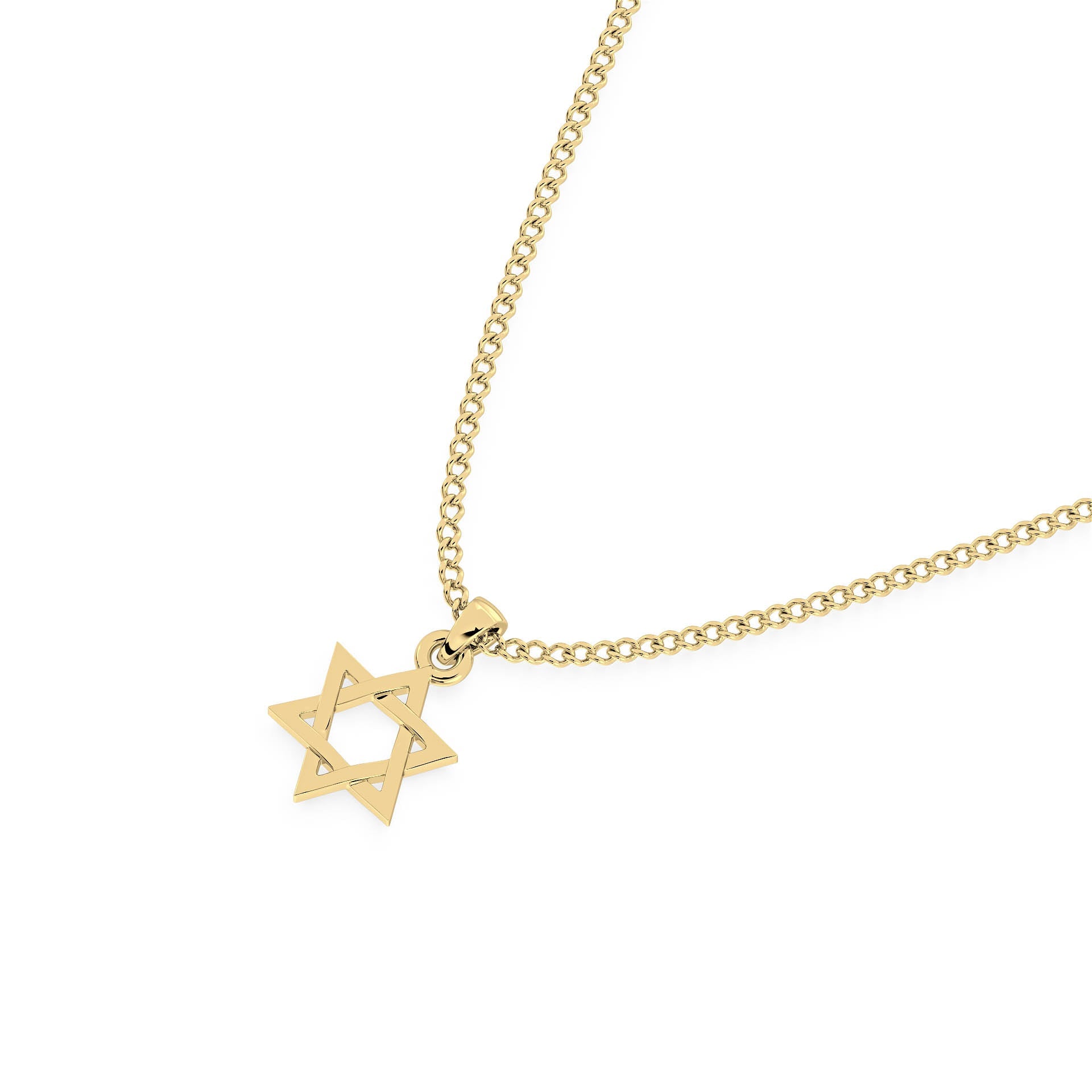 SOLID GOLD STAR OF DAVID PENDANT/NECKLACE in 9ct Yellow Gold