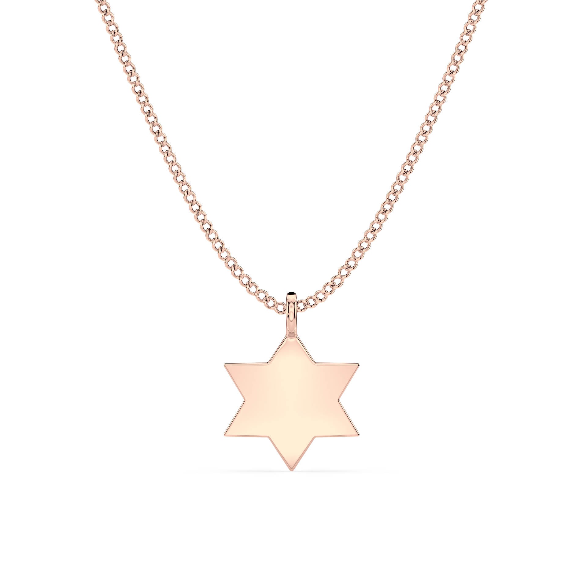 GOLD STAR OF DAVID PENDANT/NECKLACE in 9ct Rose Gold