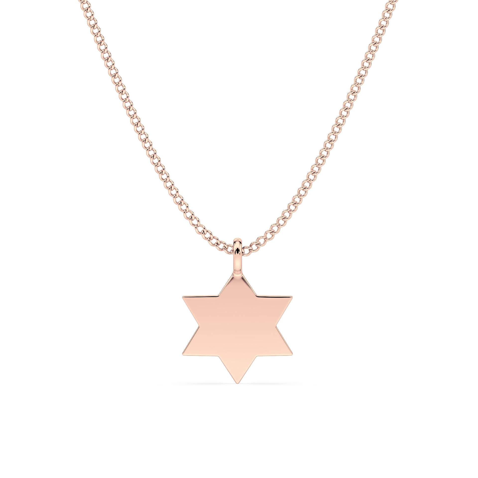 GOLD STAR OF DAVID PENDANT/NECKLACE in 9ct Rose Gold