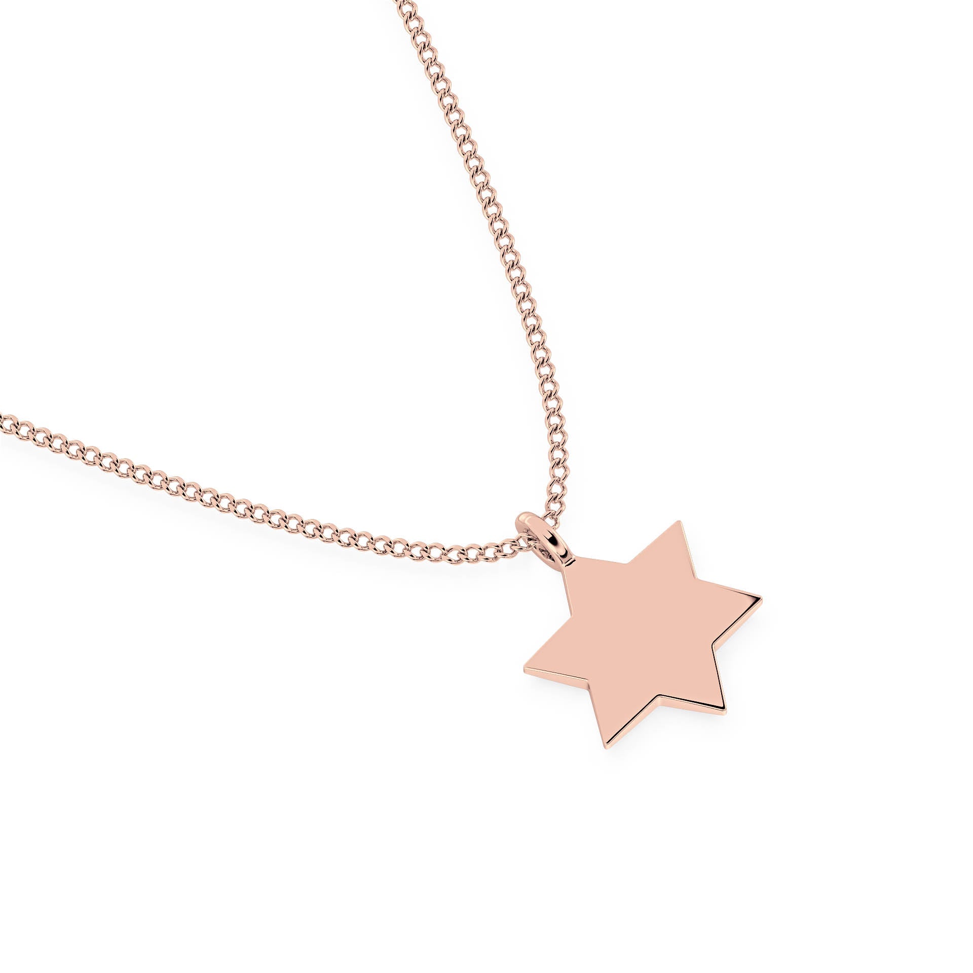 GOLD STAR OF DAVID PENDANT/NECKLACE in 9ct Rose Gold