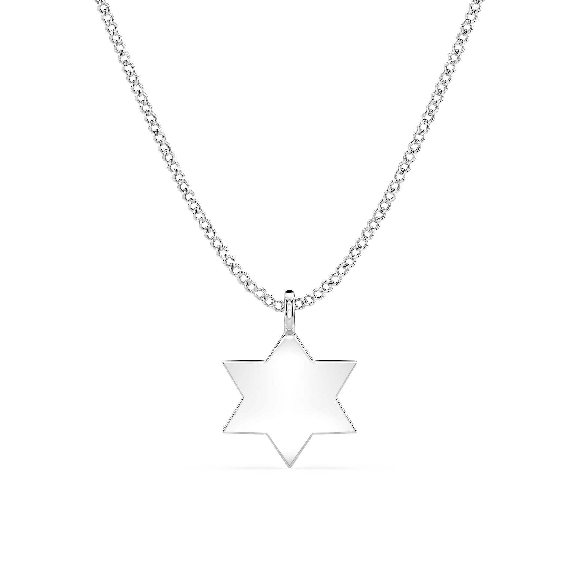 GOLD STAR OF DAVID PENDANT/NECKLACE in 9ct White Gold