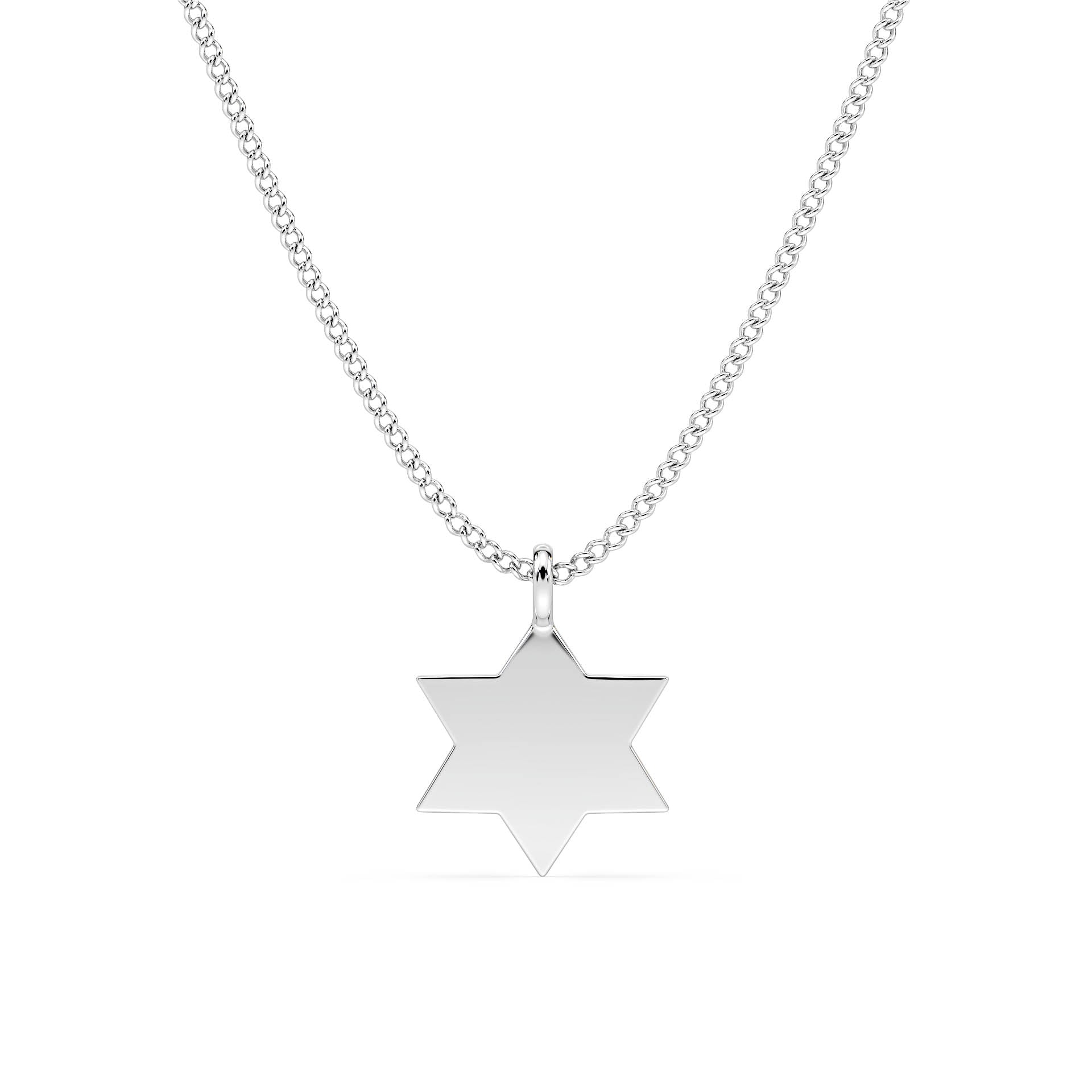 GOLD STAR OF DAVID PENDANT/NECKLACE in 9ct White Gold