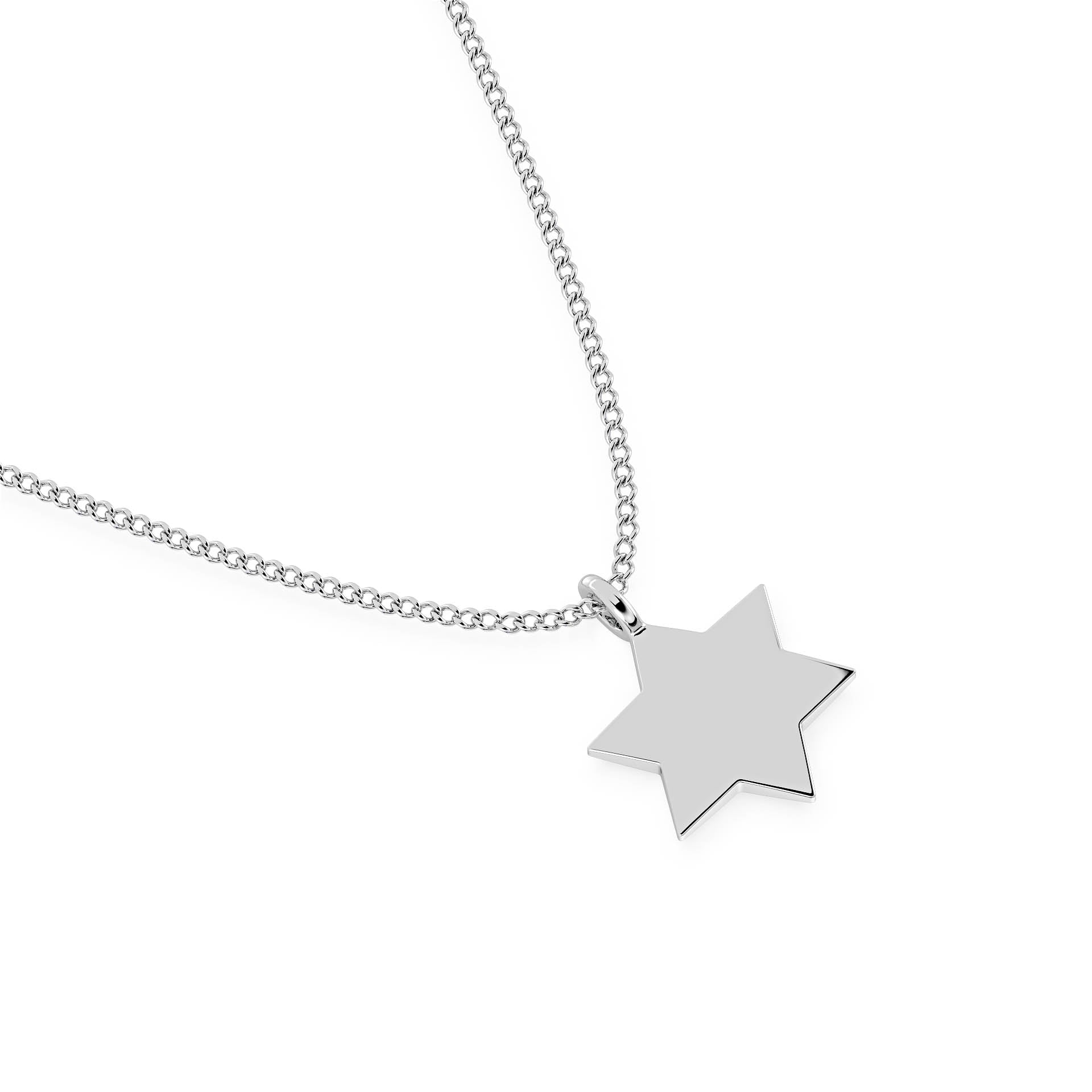 GOLD STAR OF DAVID PENDANT/NECKLACE in 9ct White Gold