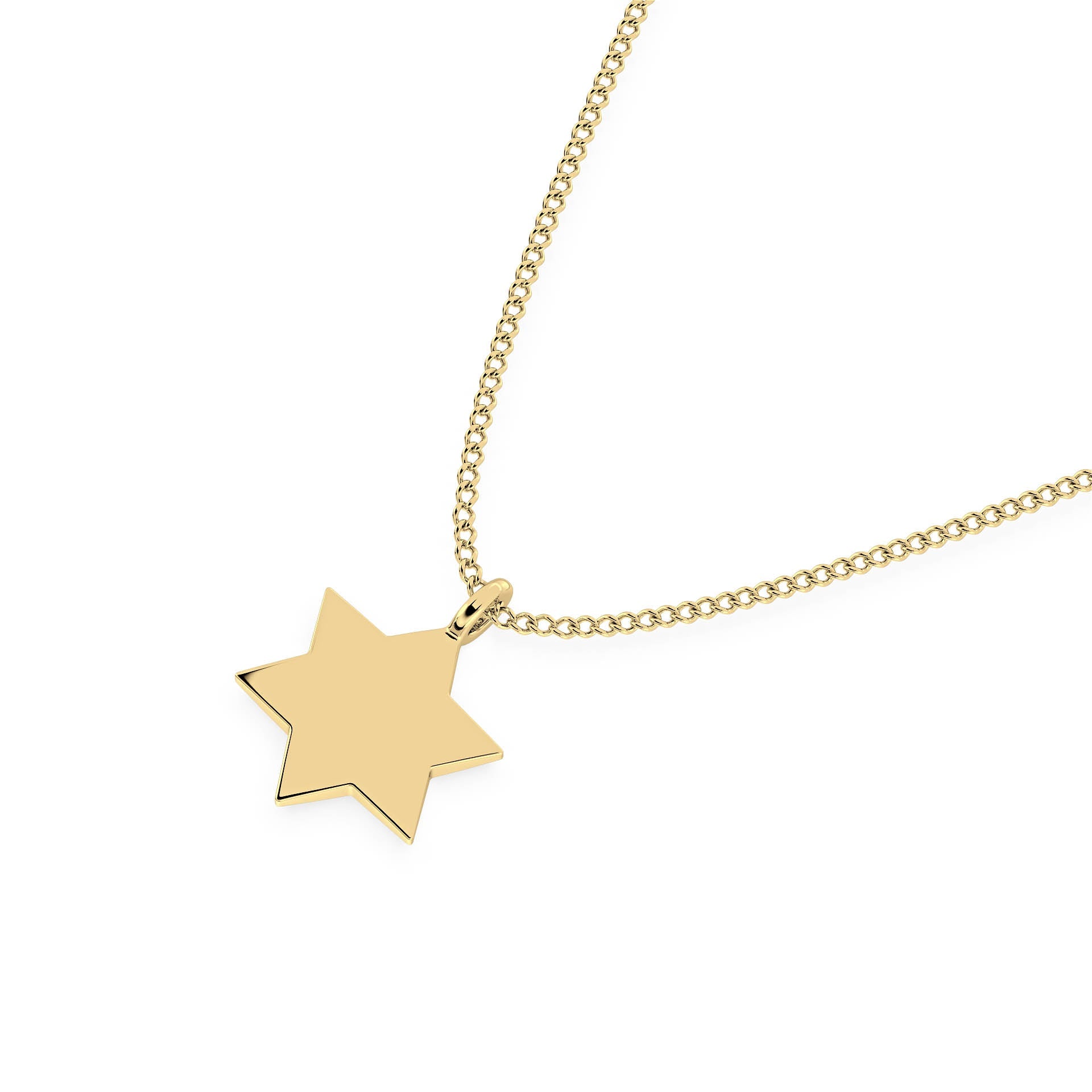 GOLD STAR OF DAVID PENDANT/NECKLACE in 9ct Yellow Gold