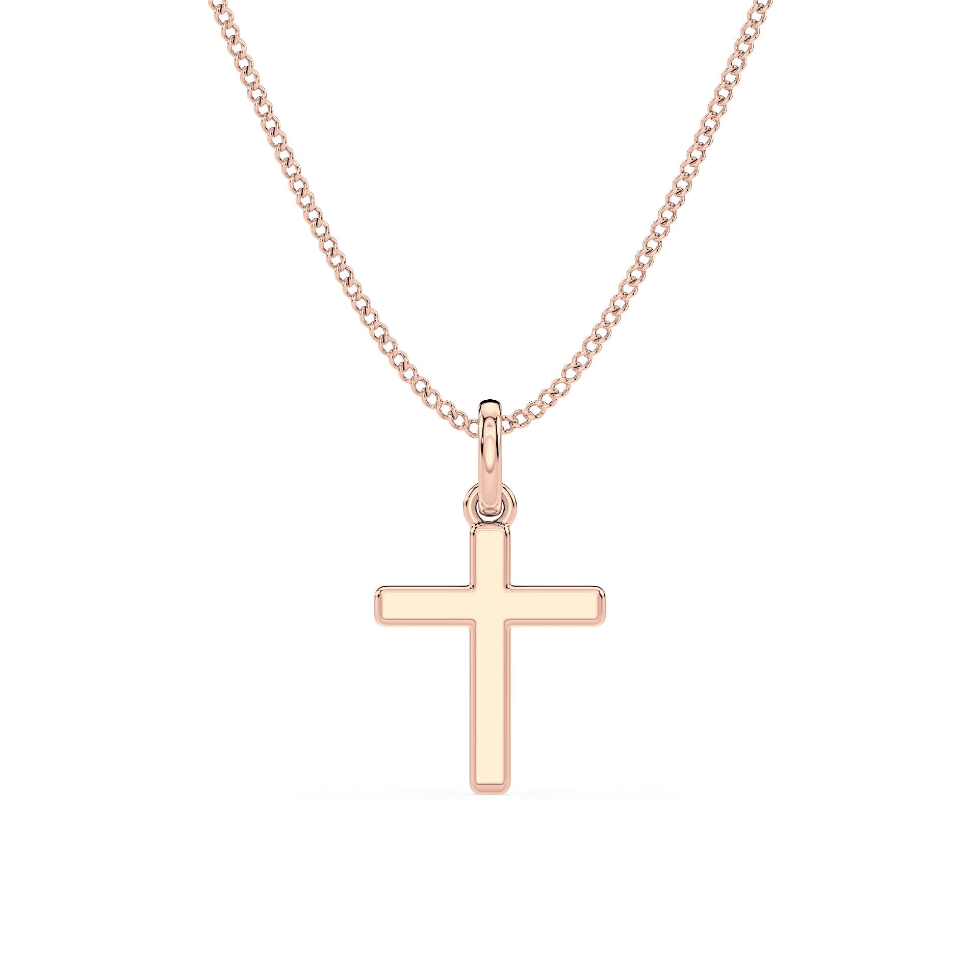 GOLD CROSS PENDANT/NECKLACE in 9ct Rose Gold