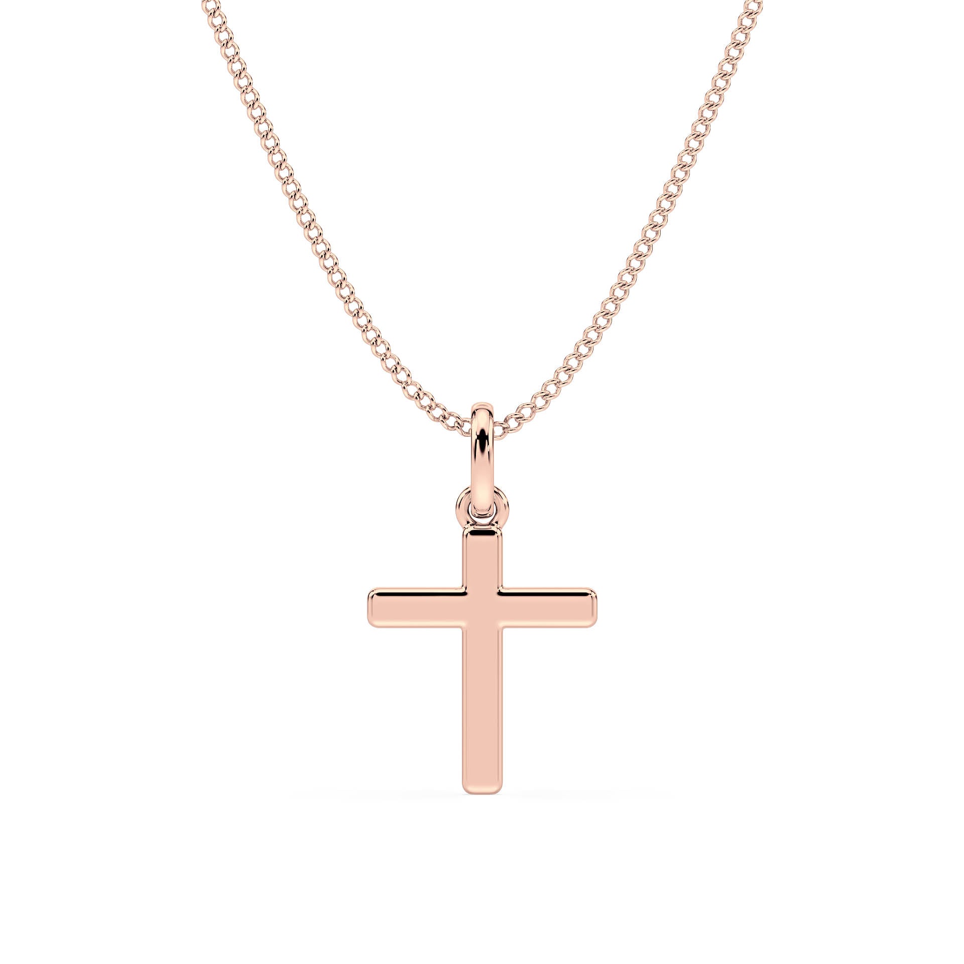 GOLD CROSS PENDANT/NECKLACE in 9ct Rose Gold