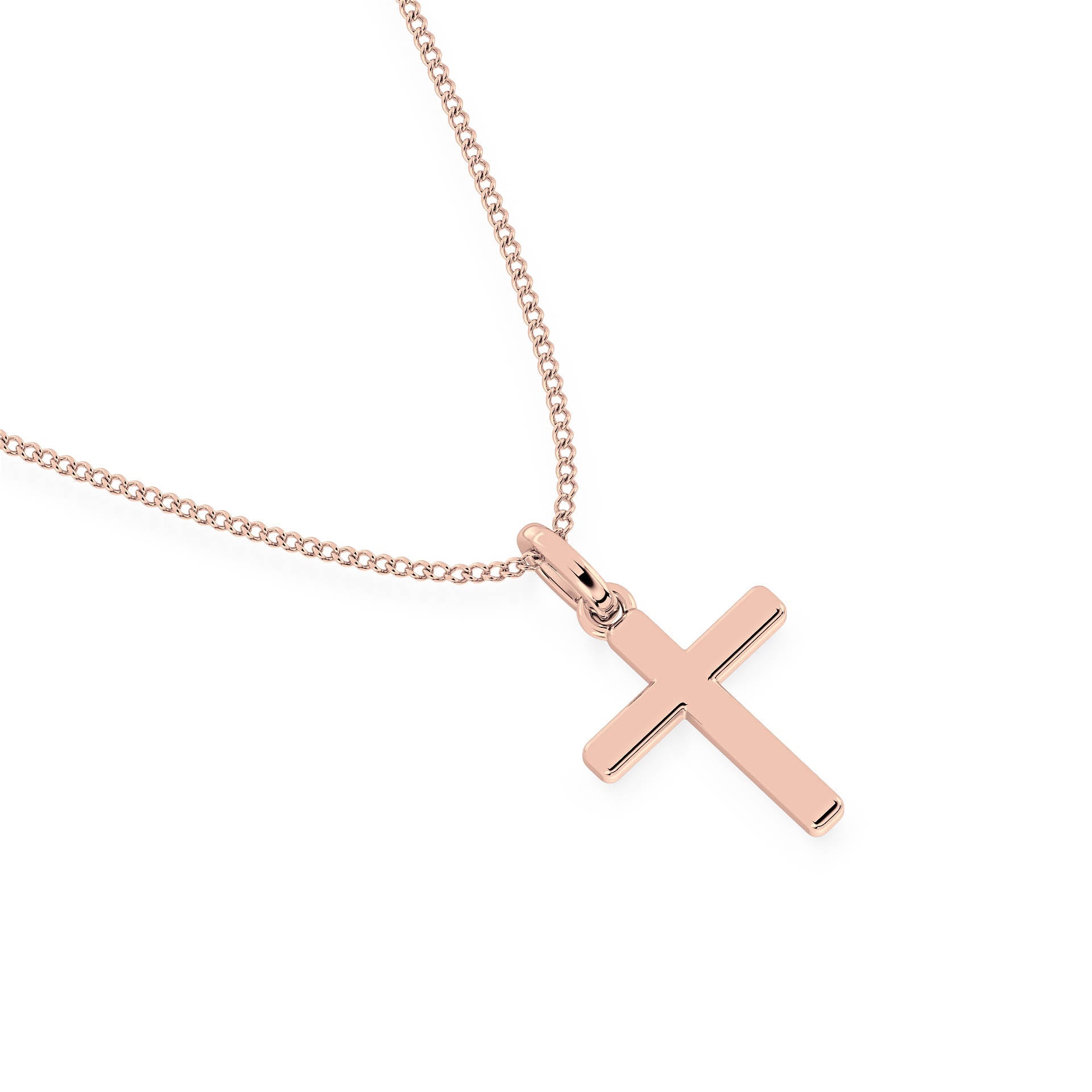 GOLD CROSS PENDANT/NECKLACE in 9ct Rose Gold