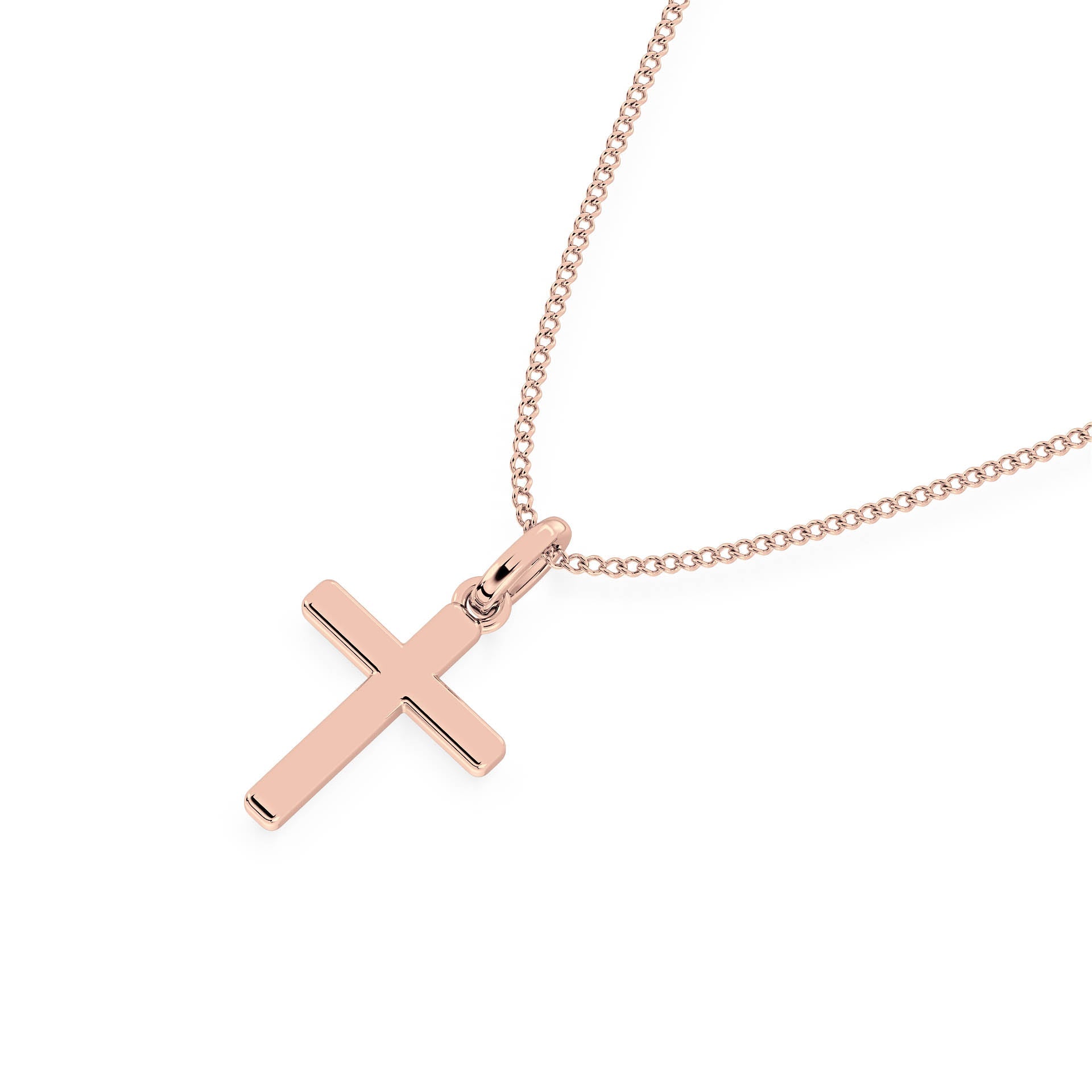 GOLD CROSS PENDANT/NECKLACE in 9ct Rose Gold