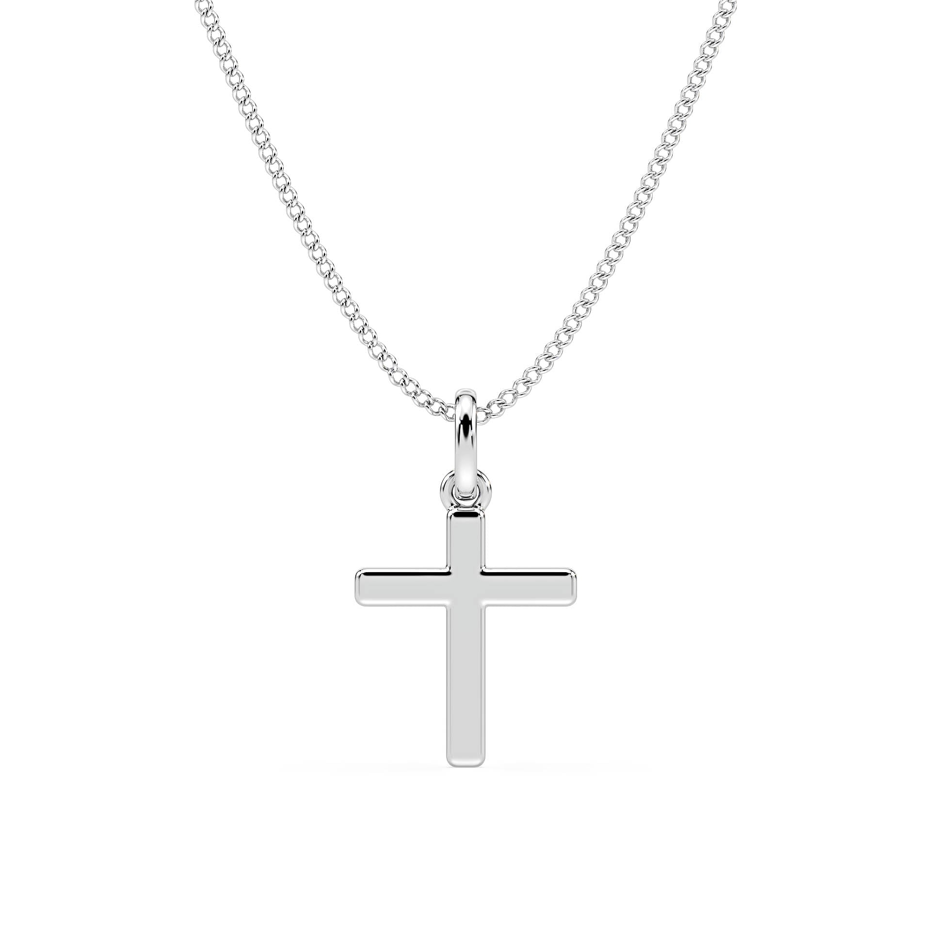 GOLD CROSS PENDANT/NECKLACE in 9ct White Gold