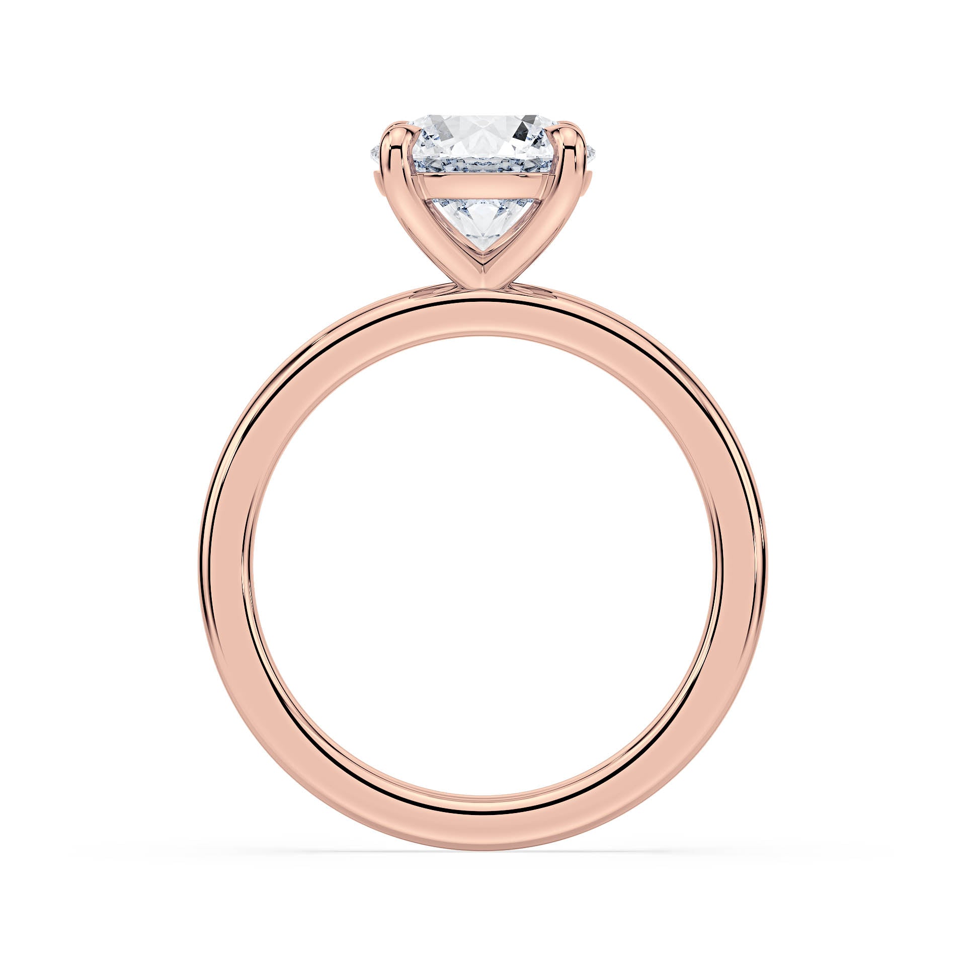 4-CLAW SOLITAIRE ROUND DIAMOND ENGAGEMENT RING in 18ct Rose Gold