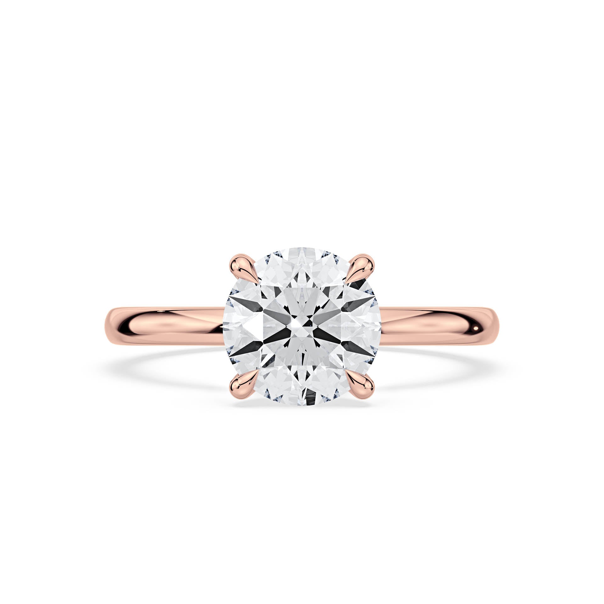 4-CLAW SOLITAIRE ROUND DIAMOND ENGAGEMENT RING in 18ct Rose Gold