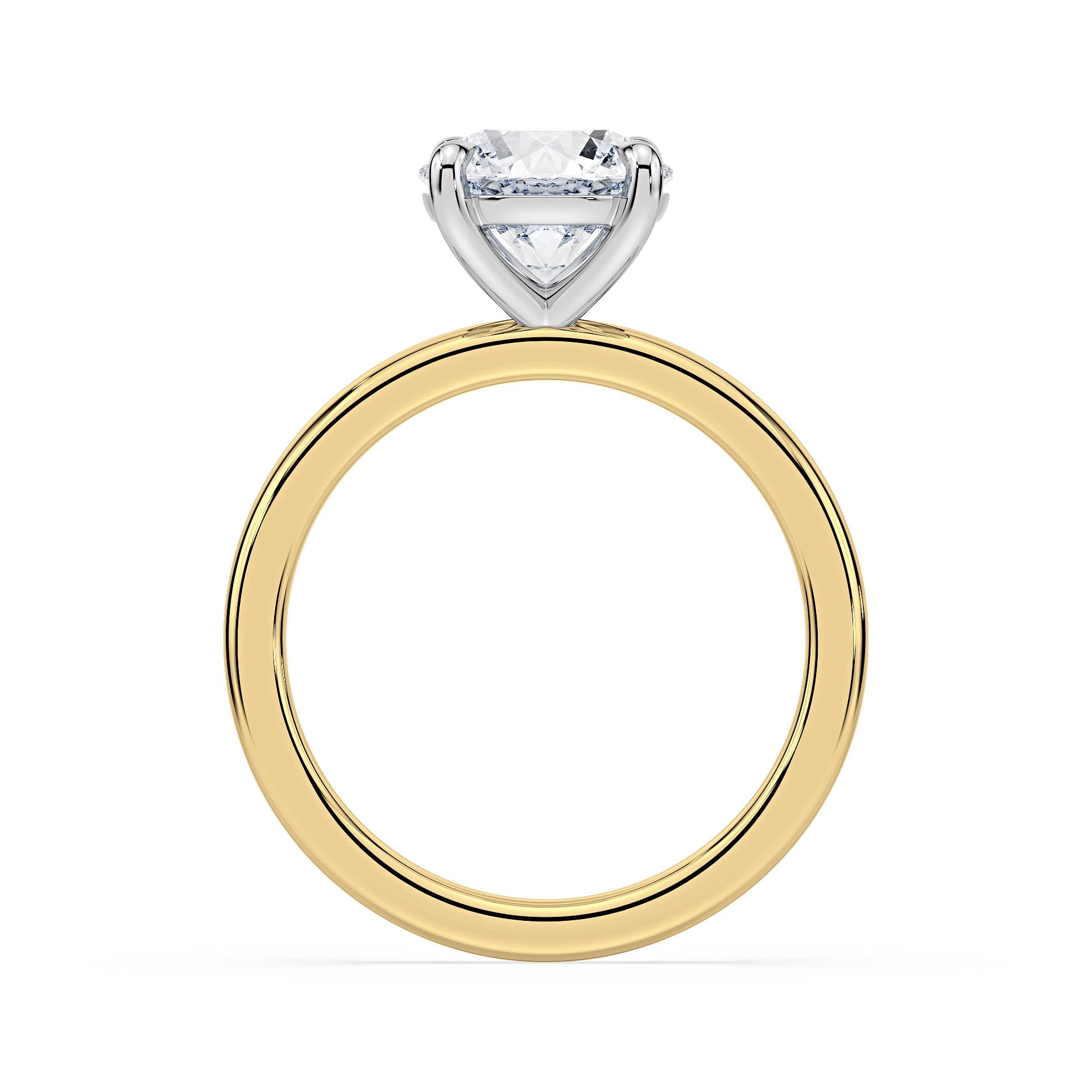 4-CLAW SOLITAIRE ROUND DIAMOND ENGAGEMENT RING in 18ct Two Tone Gold