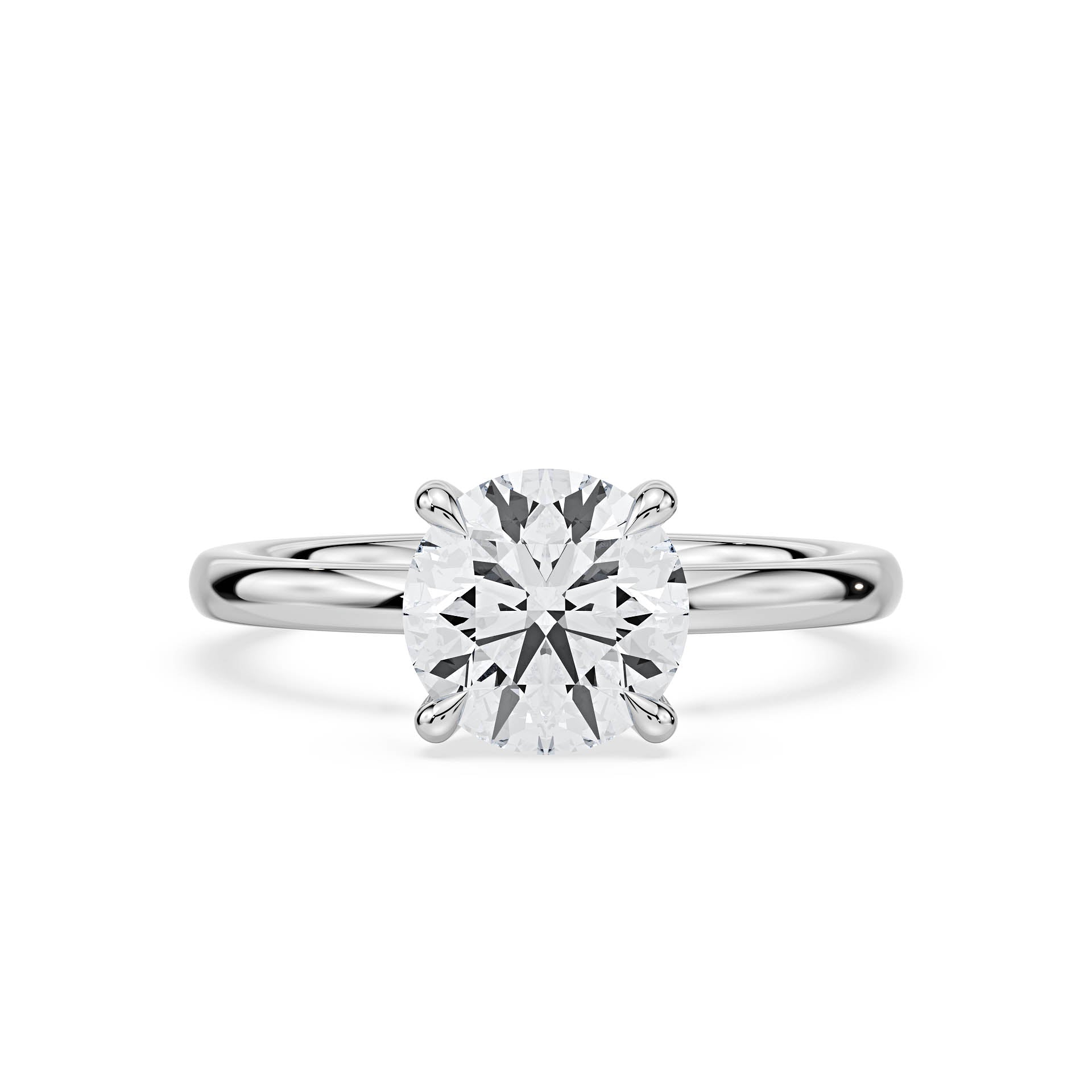 4-CLAW SOLITAIRE ROUND DIAMOND ENGAGEMENT RING in 18ct White Gold