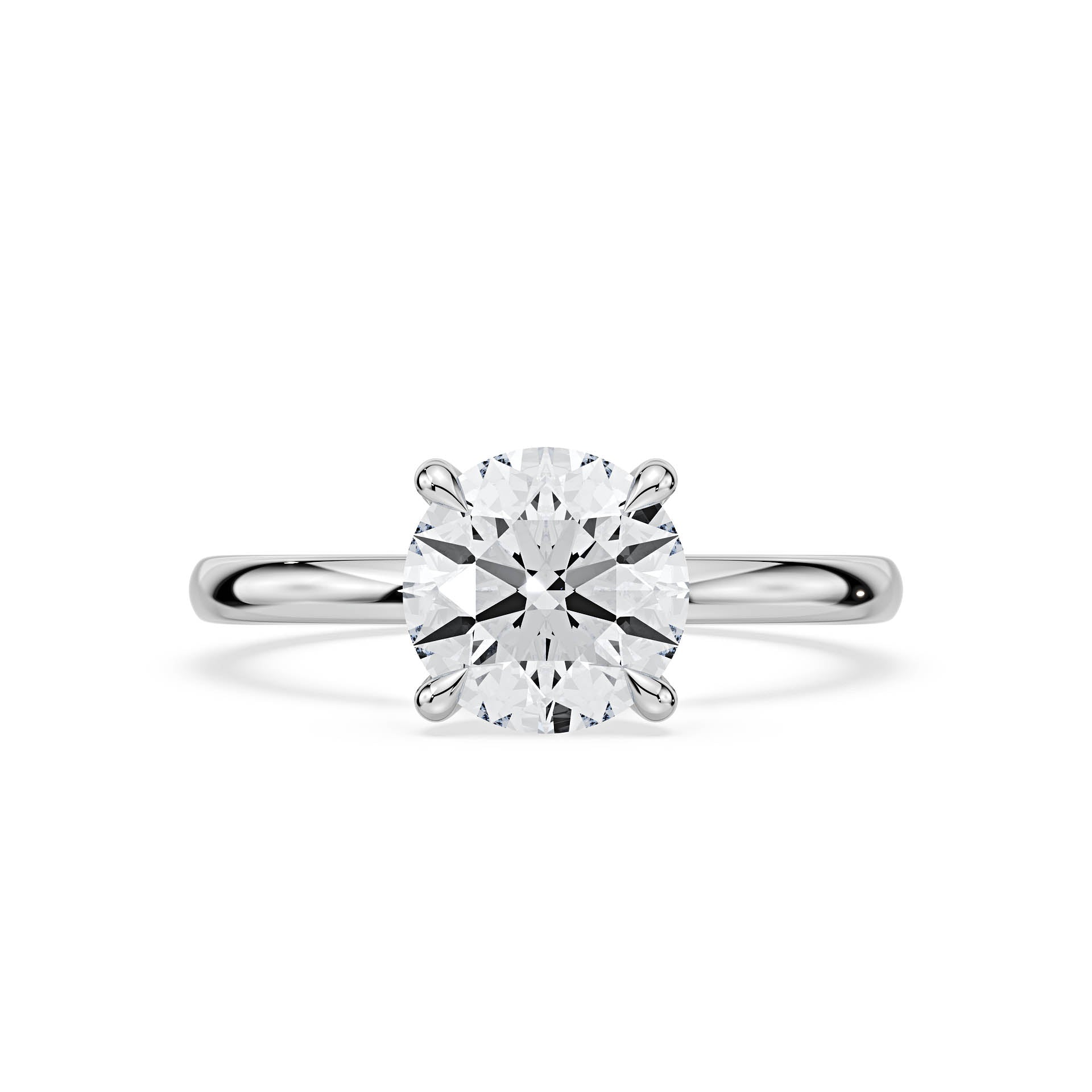 4-CLAW SOLITAIRE ROUND DIAMOND ENGAGEMENT RING in 18ct White Gold