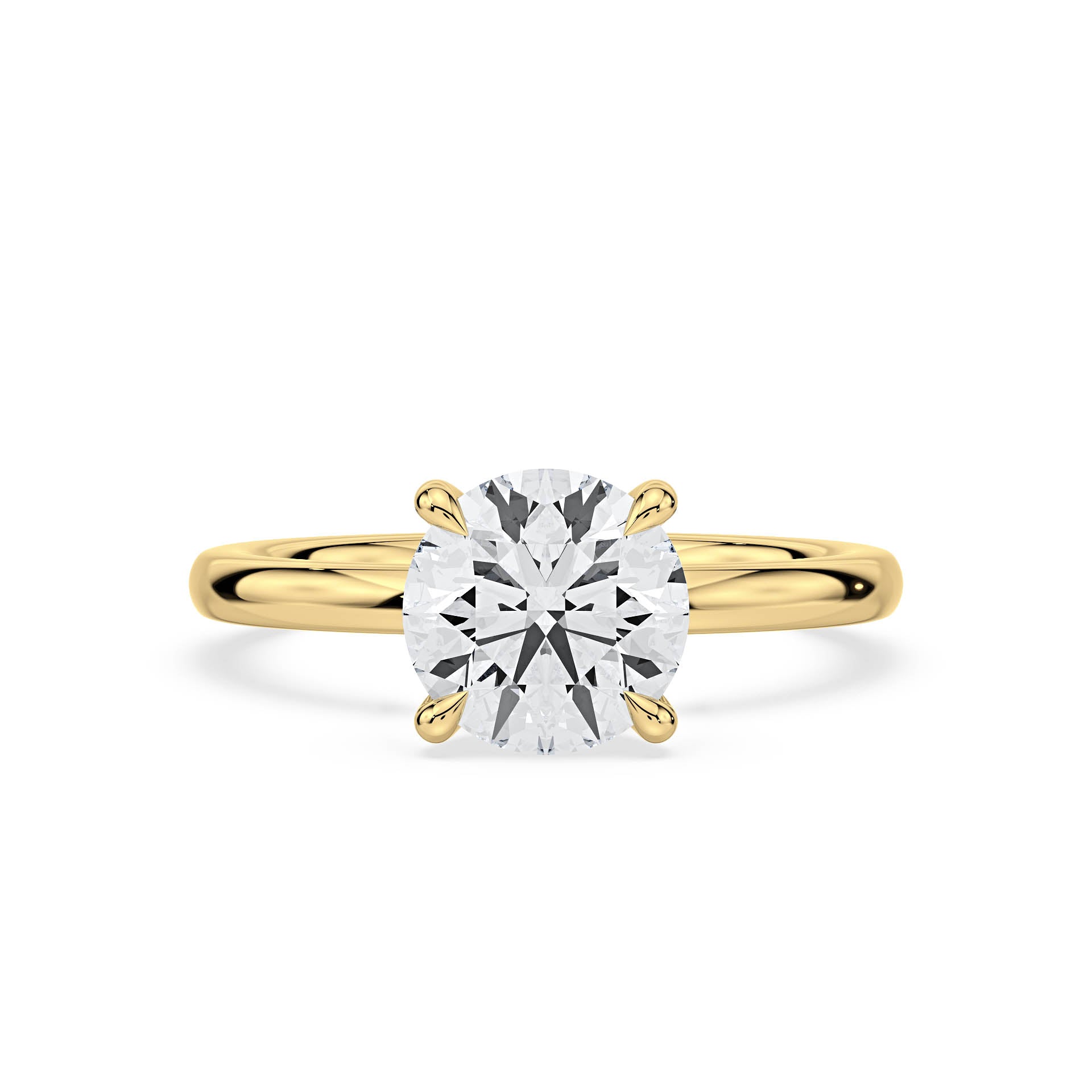 4-CLAW SOLITAIRE ROUND DIAMOND ENGAGEMENT RING in 18ct Yellow Gold