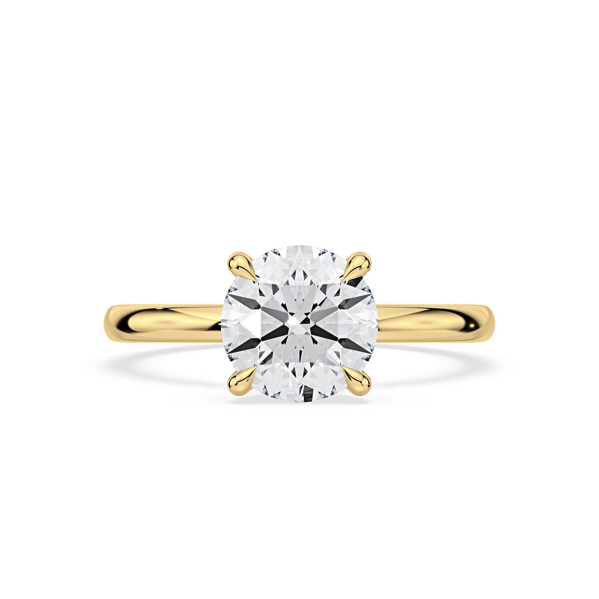 4-CLAW SOLITAIRE ROUND DIAMOND ENGAGEMENT RING in 18ct Yellow Gold