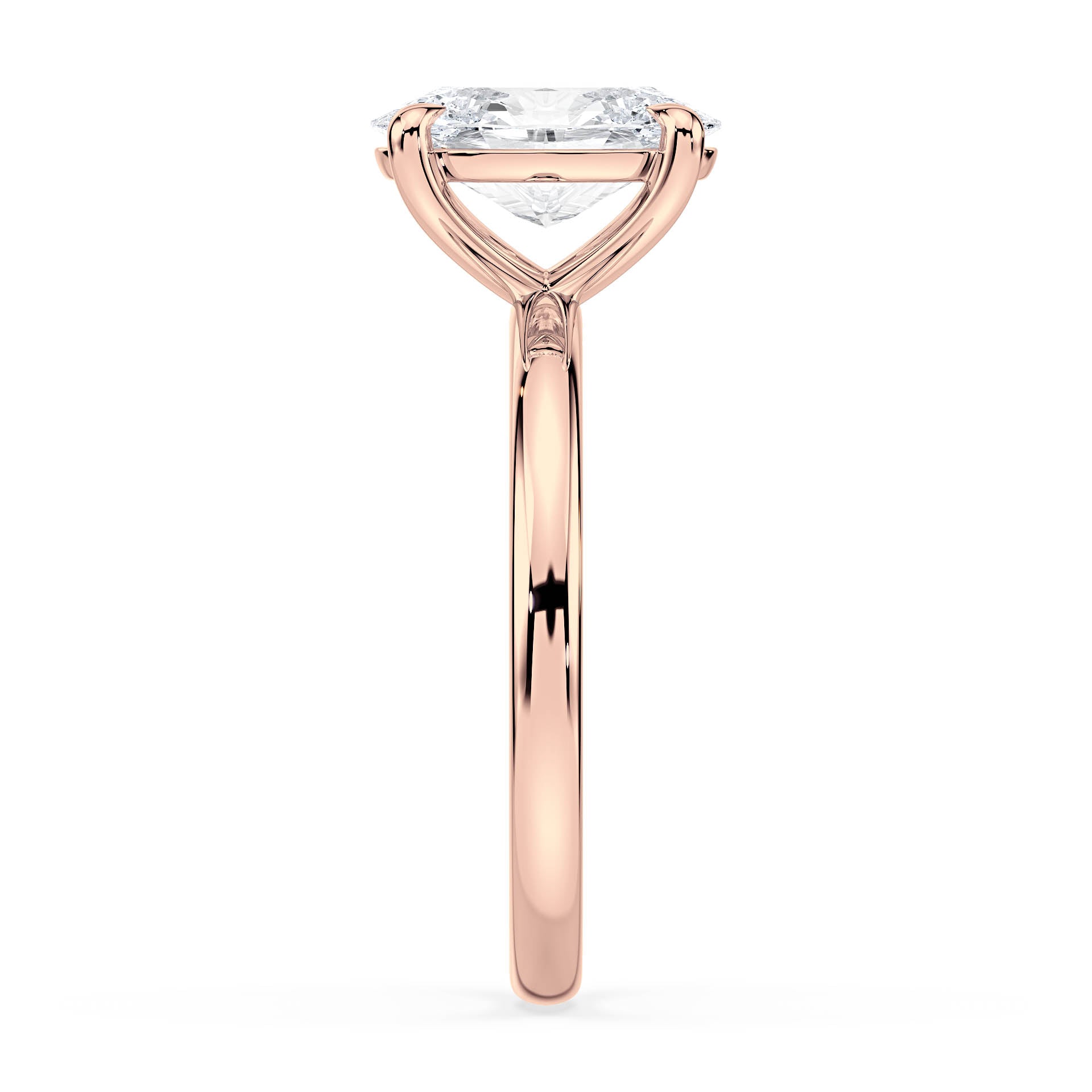 4-CLAW SOLITAIRE OVAL DIAMOND ENGAGEMENT RING in 18ct Rose Gold