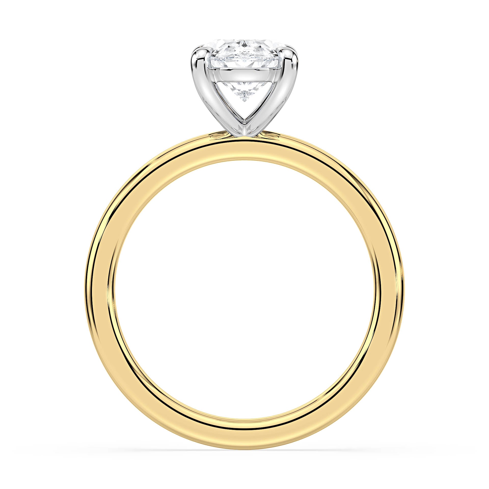 4-CLAW SOLITAIRE OVAL DIAMOND ENGAGEMENT RING in 18ct Two Tone Gold