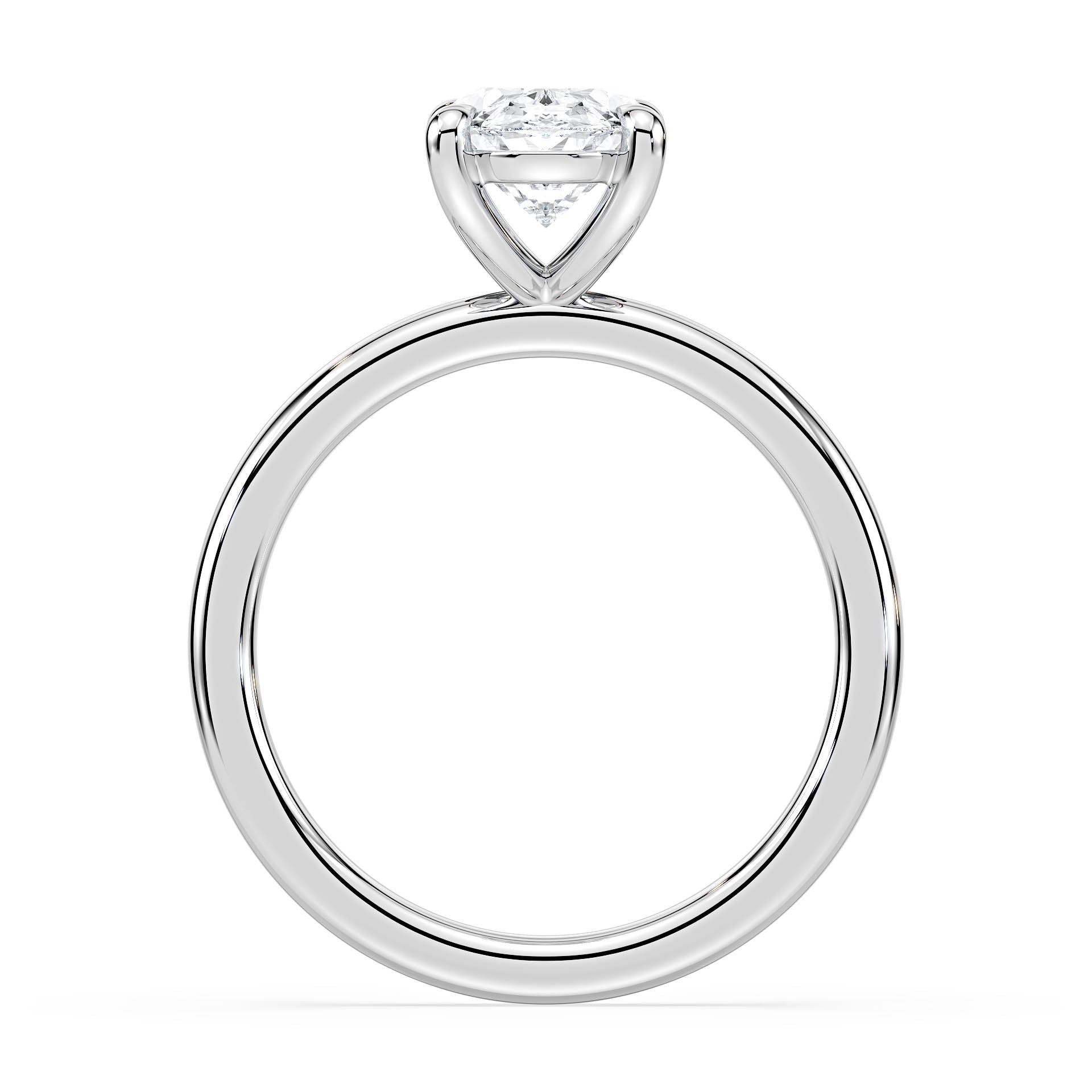 4-CLAW SOLITAIRE OVAL DIAMOND ENGAGEMENT RING in 18ct White Gold