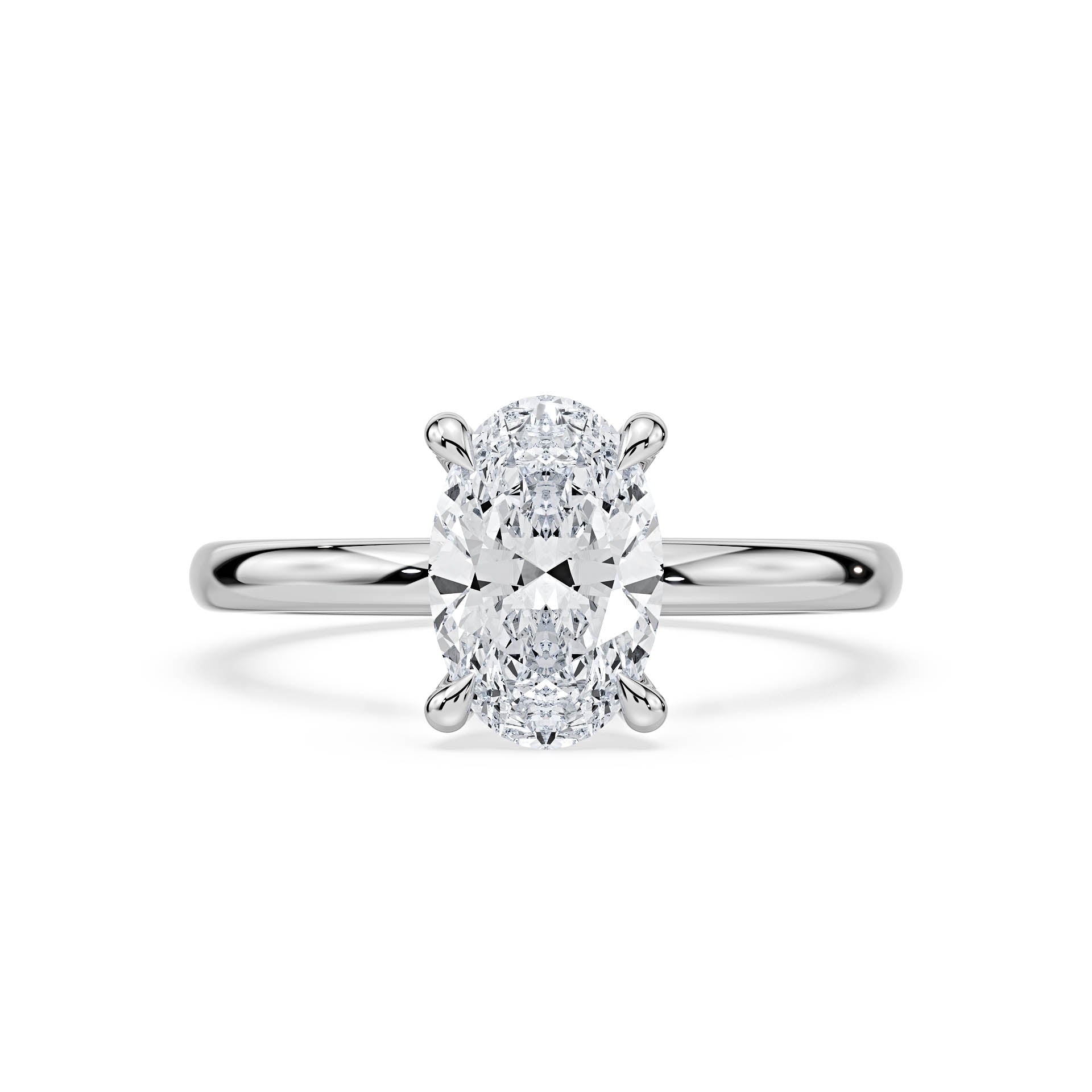 4-CLAW SOLITAIRE OVAL DIAMOND ENGAGEMENT RING in 18ct White Gold