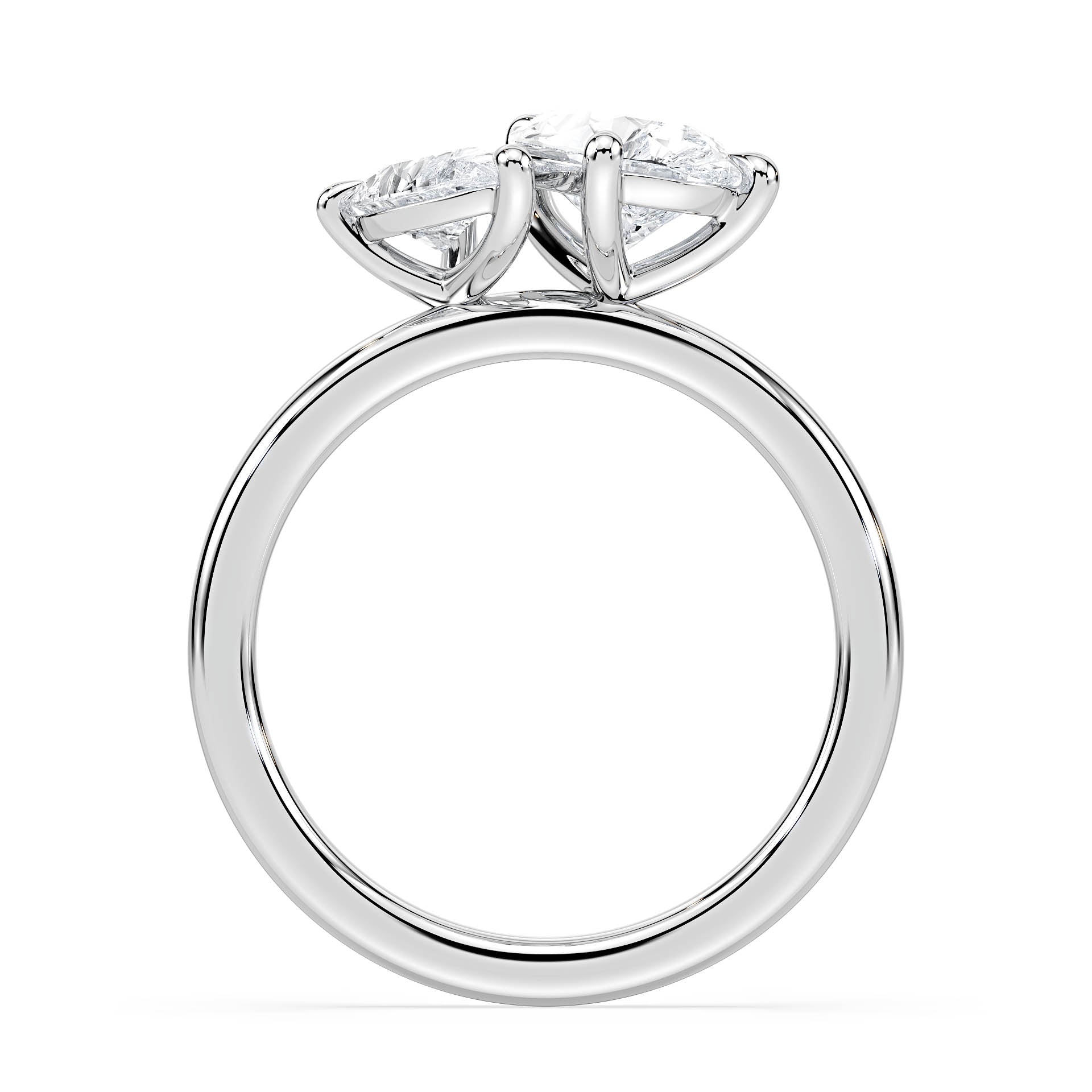 4-CLAW TOI ET MOI PEAR-SHAPED DIAMOND ENGAGEMENT RING in 18ct White Gold