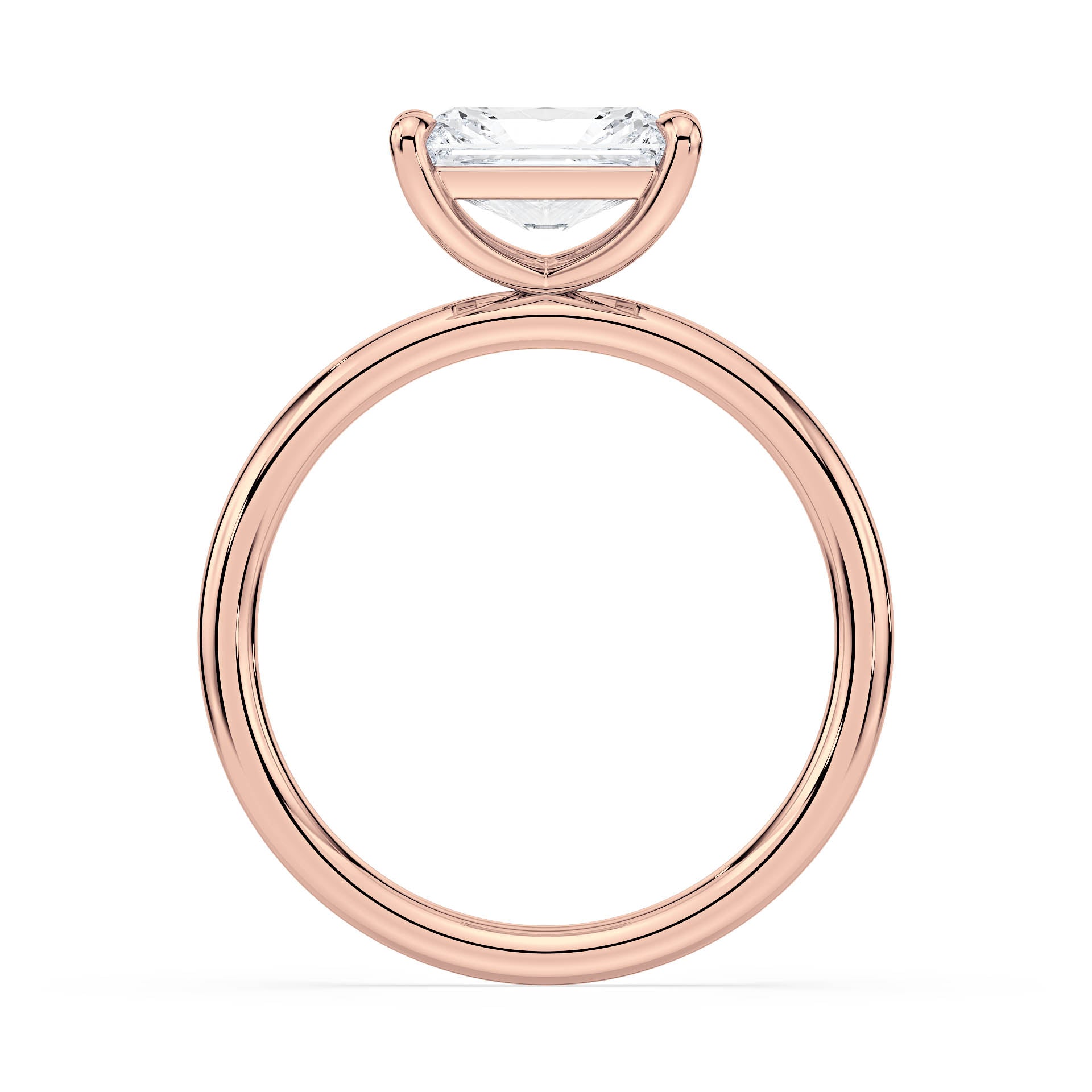 4-CLAW EAST TO WEST SOLITAIRE RADIANT CUT DIAMOND ENGAGEMENT RING in 18ct Rose Gold