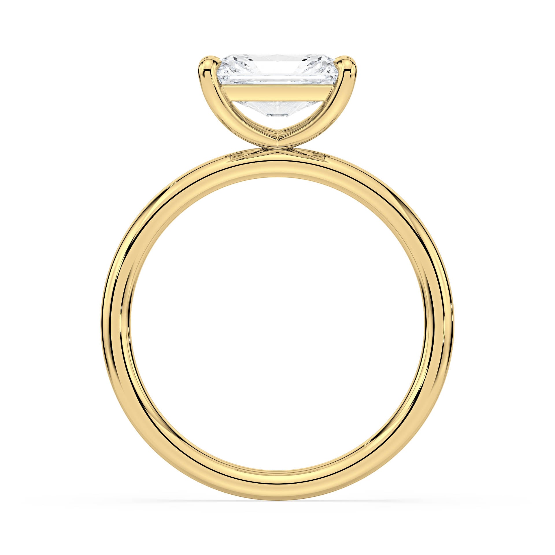 4-CLAW EAST TO WEST SOLITAIRE RADIANT CUT DIAMOND ENGAGEMENT RING in 18ct Yellow Gold