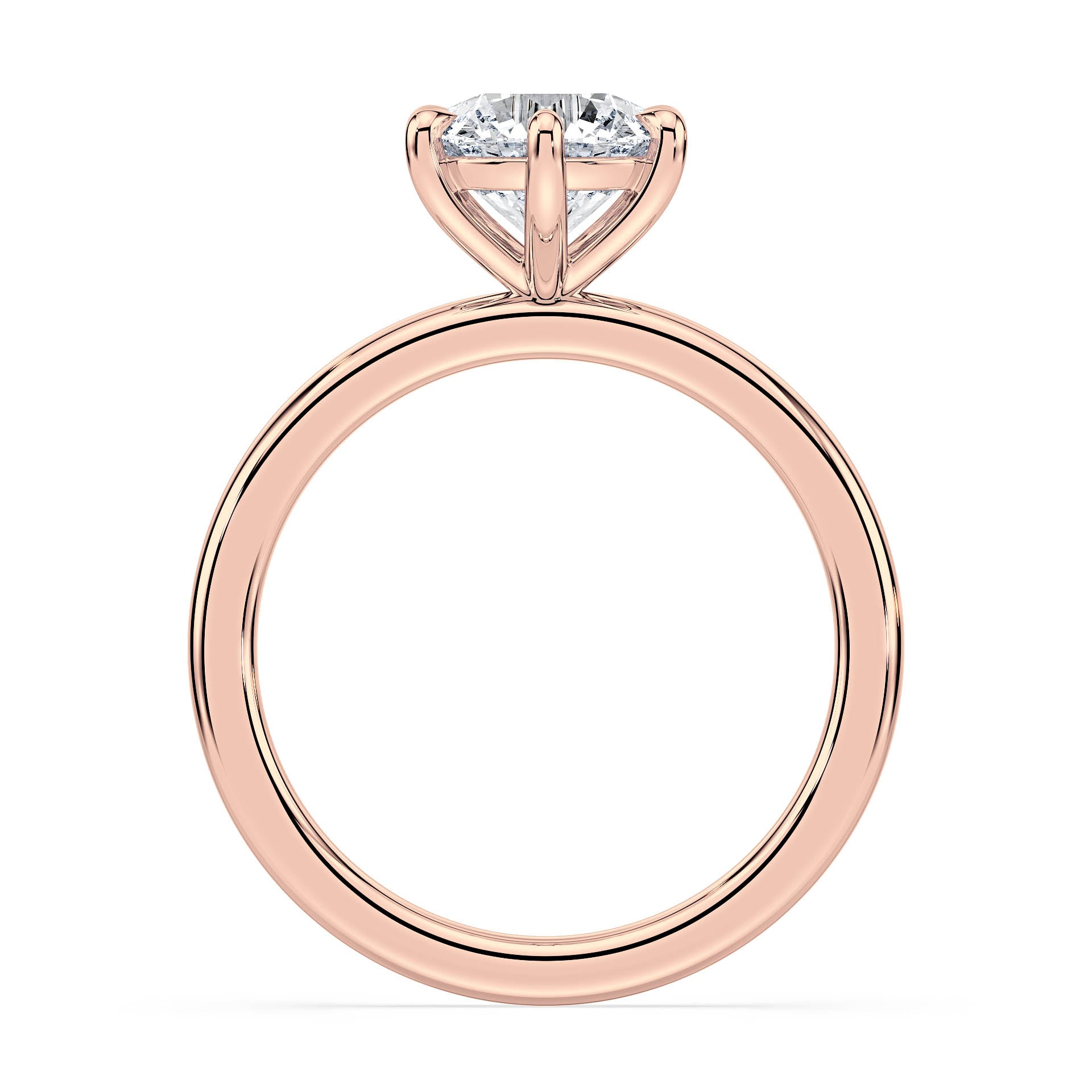 6-CLAW SOLITAIRE ROUND DIAMOND ENGAGEMENT RING in 18ct Rose Gold