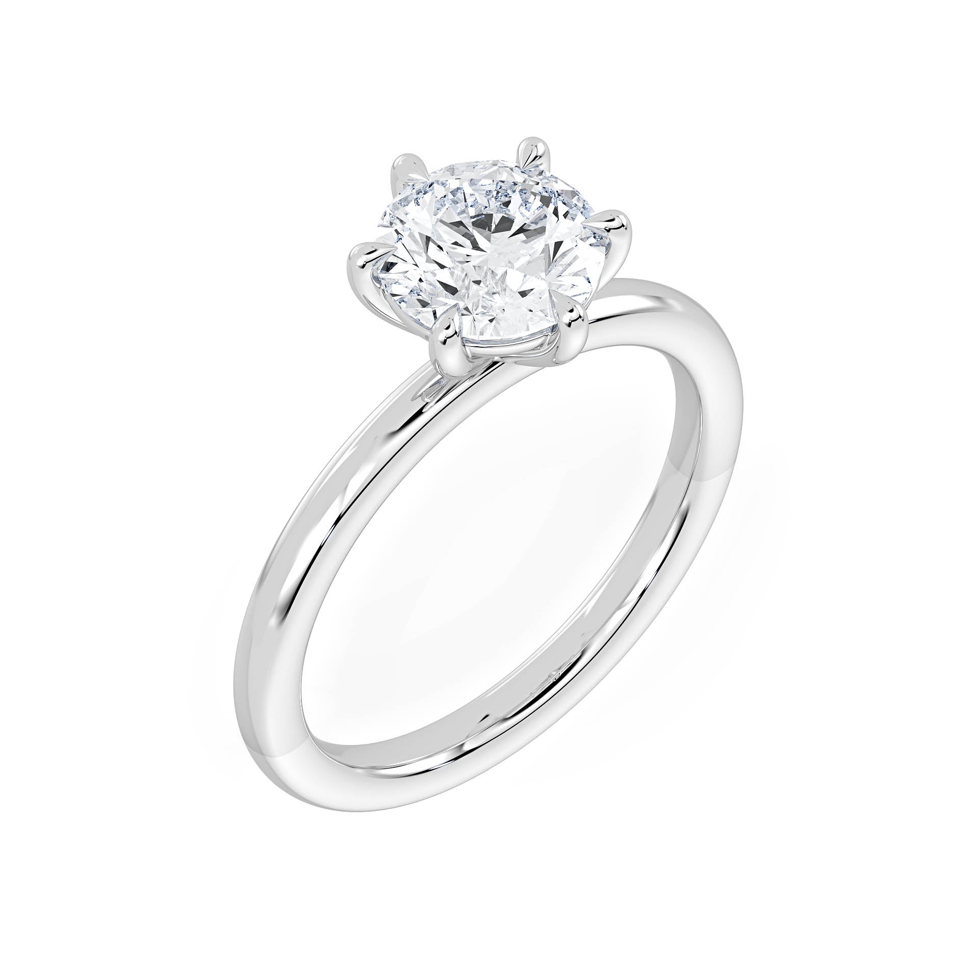 6-CLAW SOLITAIRE ROUND DIAMOND ENGAGEMENT RING in 18ct White Gold