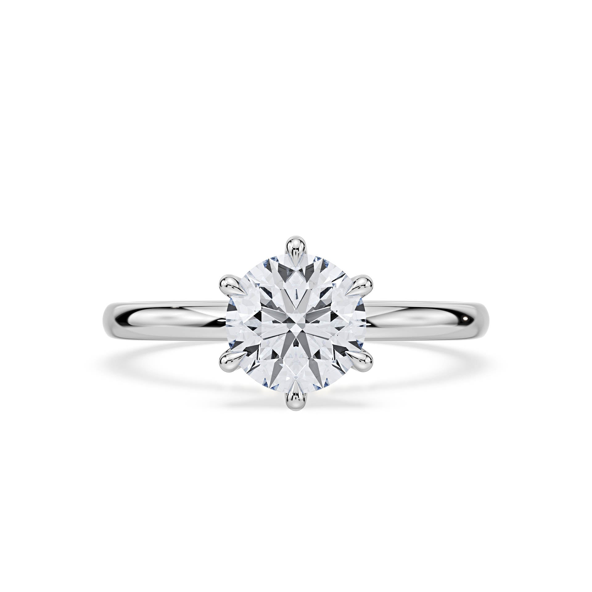 6-CLAW SOLITAIRE ROUND DIAMOND ENGAGEMENT RING in 18ct White Gold