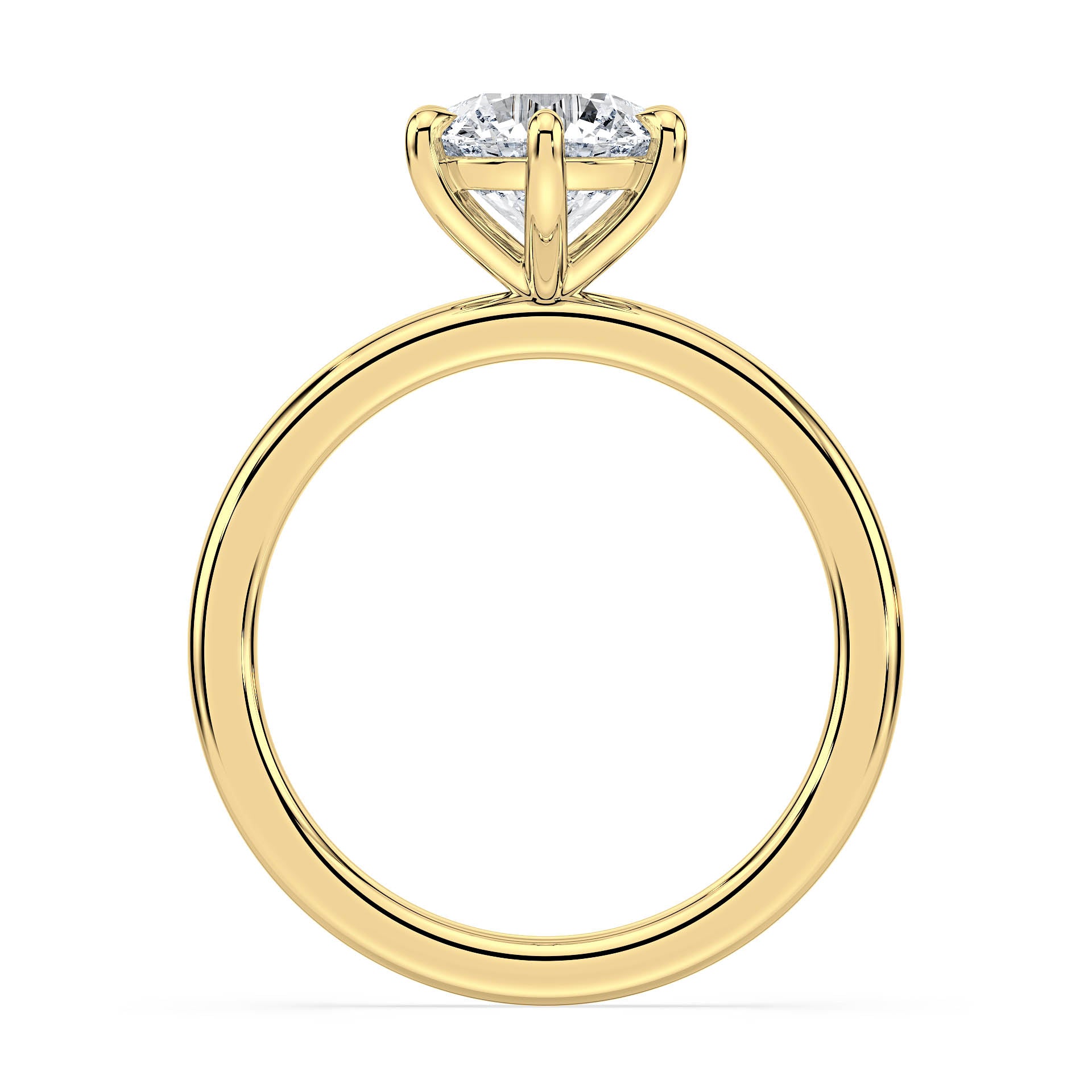 6-CLAW SOLITAIRE ROUND DIAMOND ENGAGEMENT RING in 18ct Yellow Gold