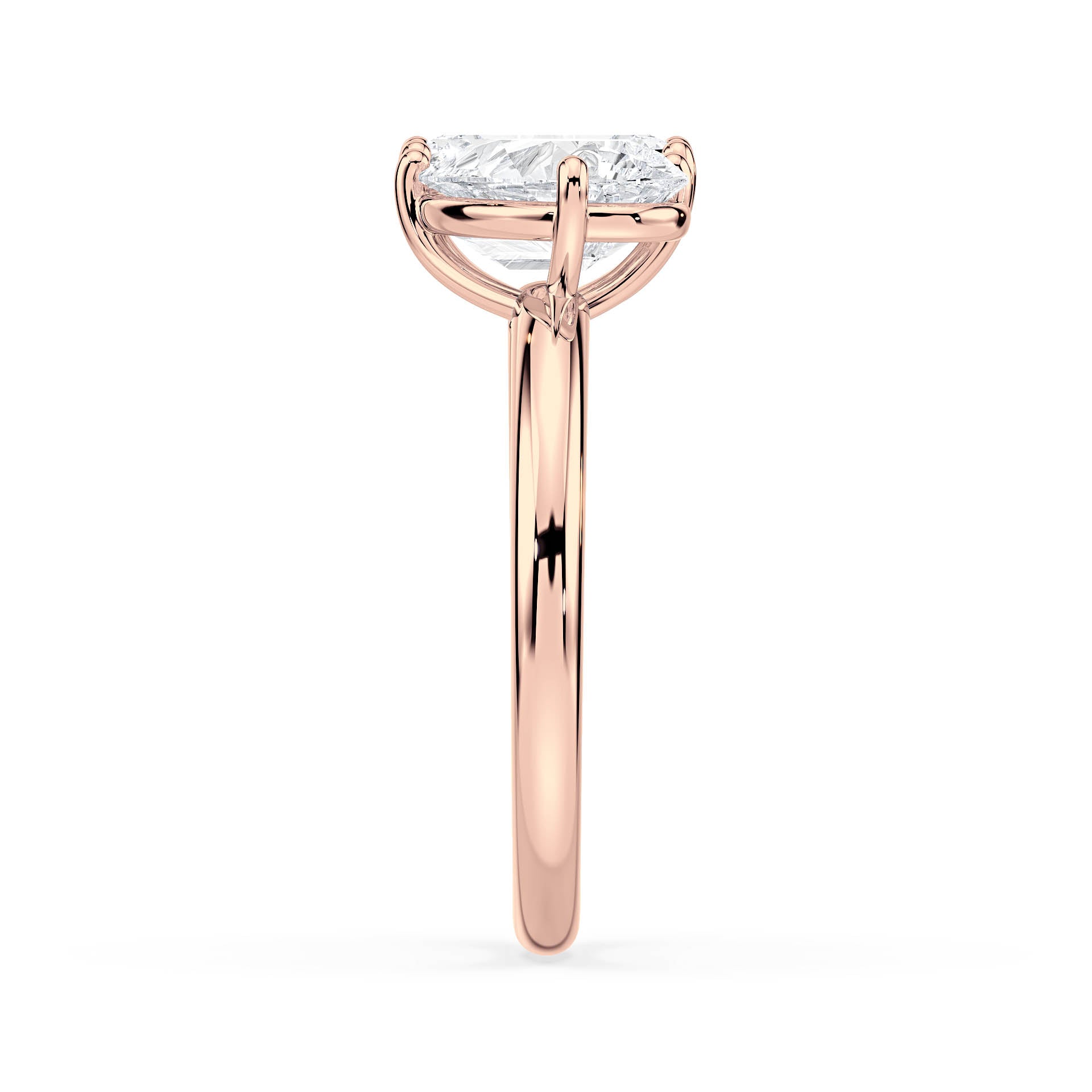 3 AND 4-CLAW TOI ET MOI PEAR-SHAPED AND EMERALD-CUT DIAMOND ENGAGEMENT RING in 18ct Rose Gold